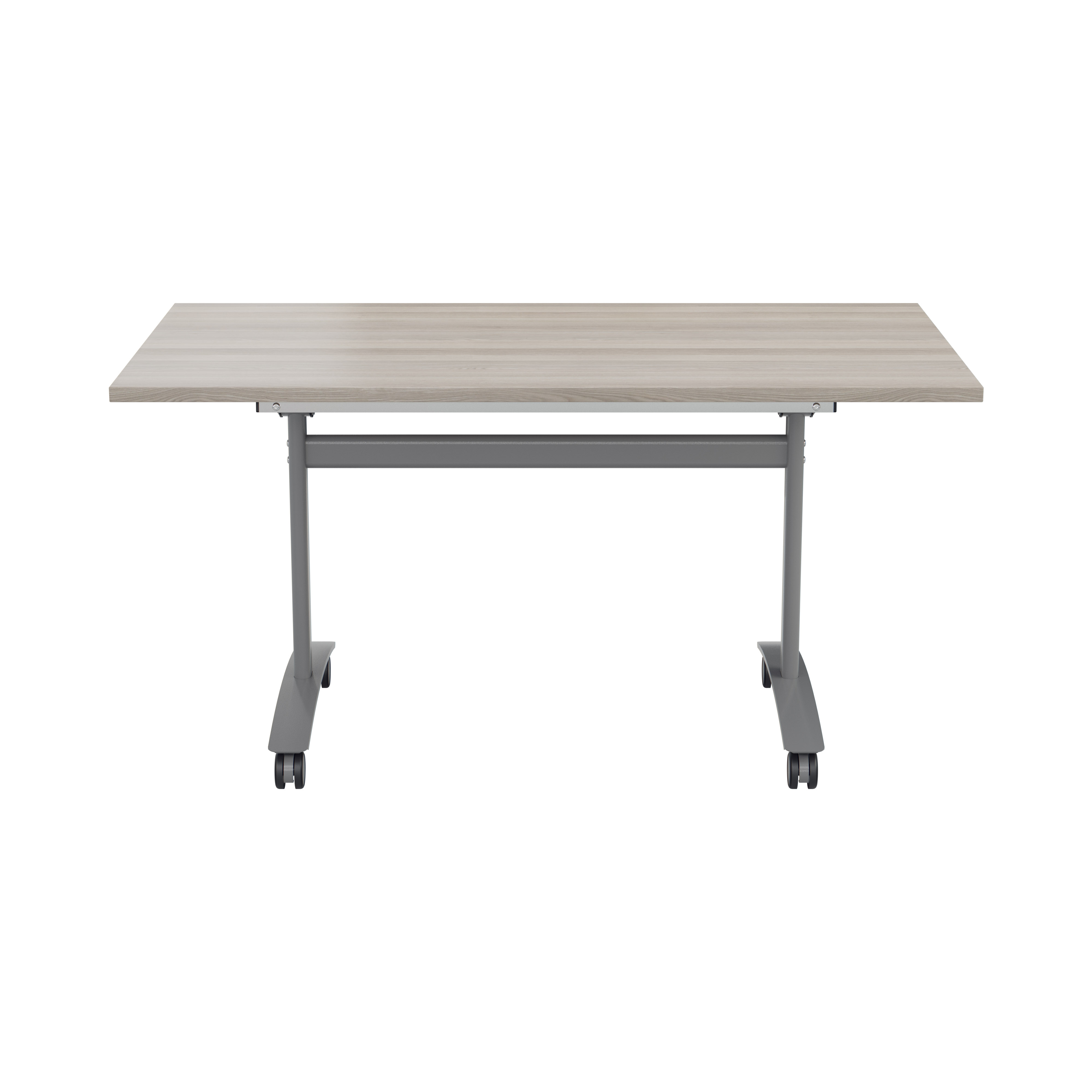 One Rectangular Tilting Table (FSC) | 1600 X 800 | Grey Oak/Silver thumbnail 2