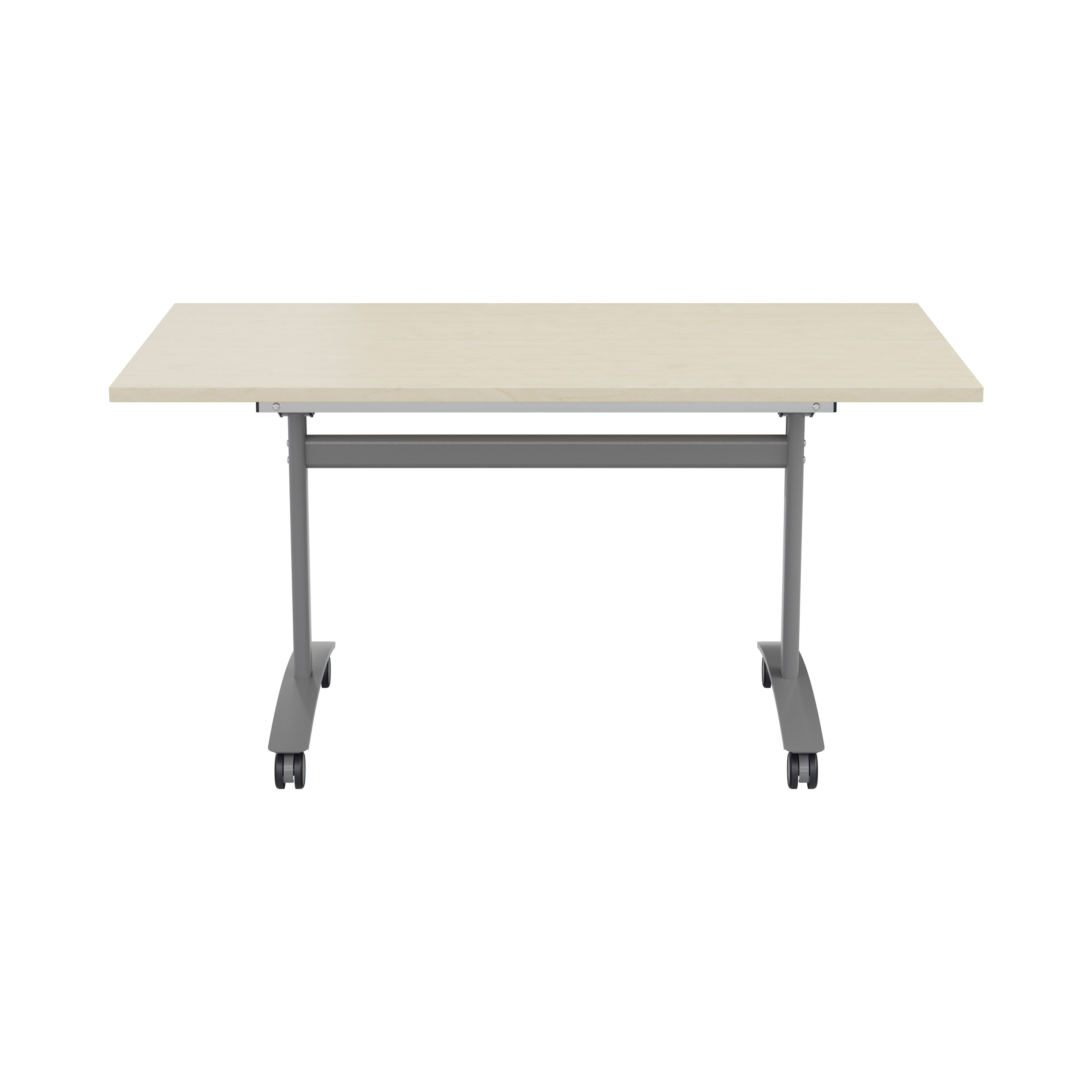 One Rectangular Tilting Table (FSC) | 1400 X 800 | Maple/Silver thumbnail 2