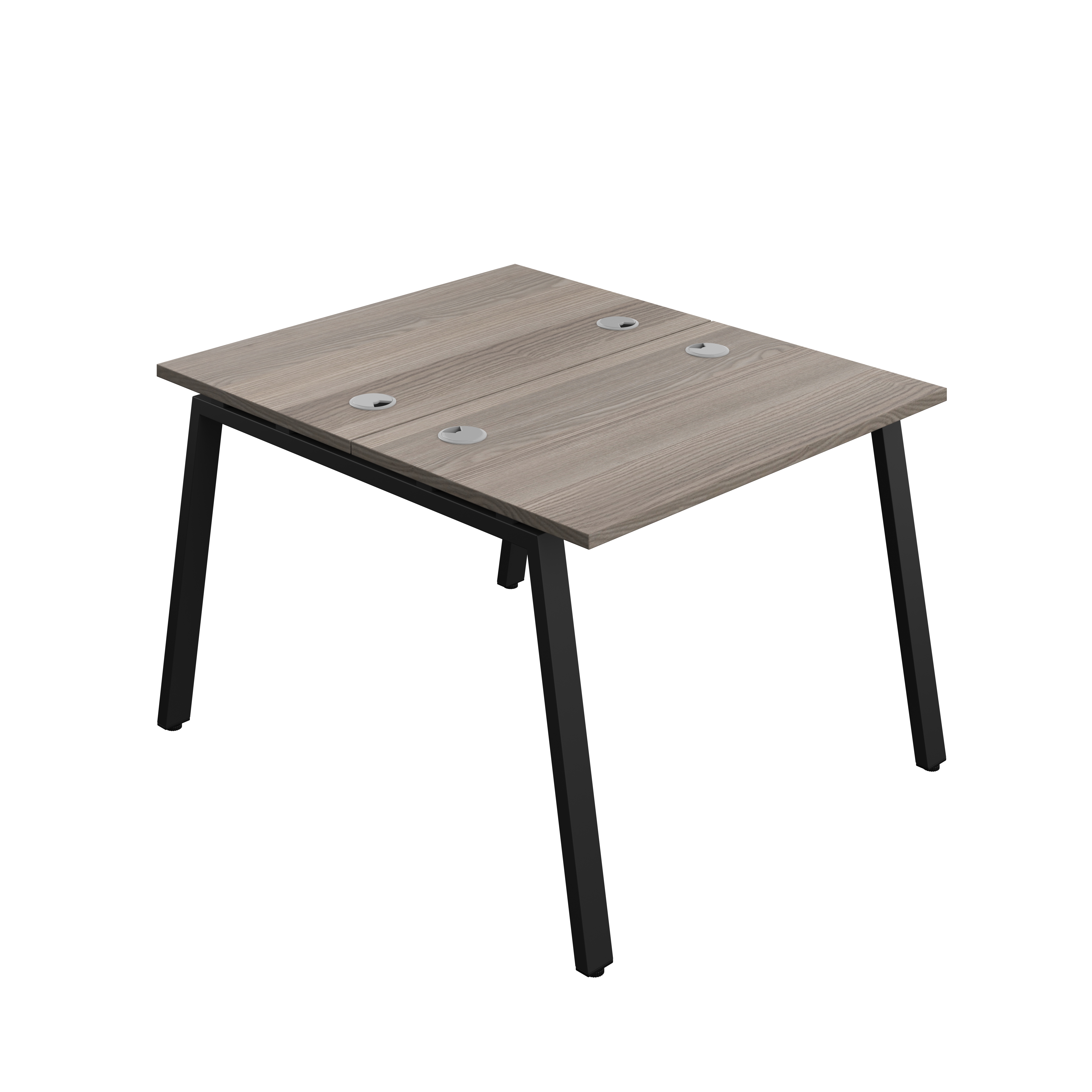 Synergy Bench with Cable Ports: 2 Person (FSC) : A-Frame Leg : 1000 | 600 | Grey Oak/Black