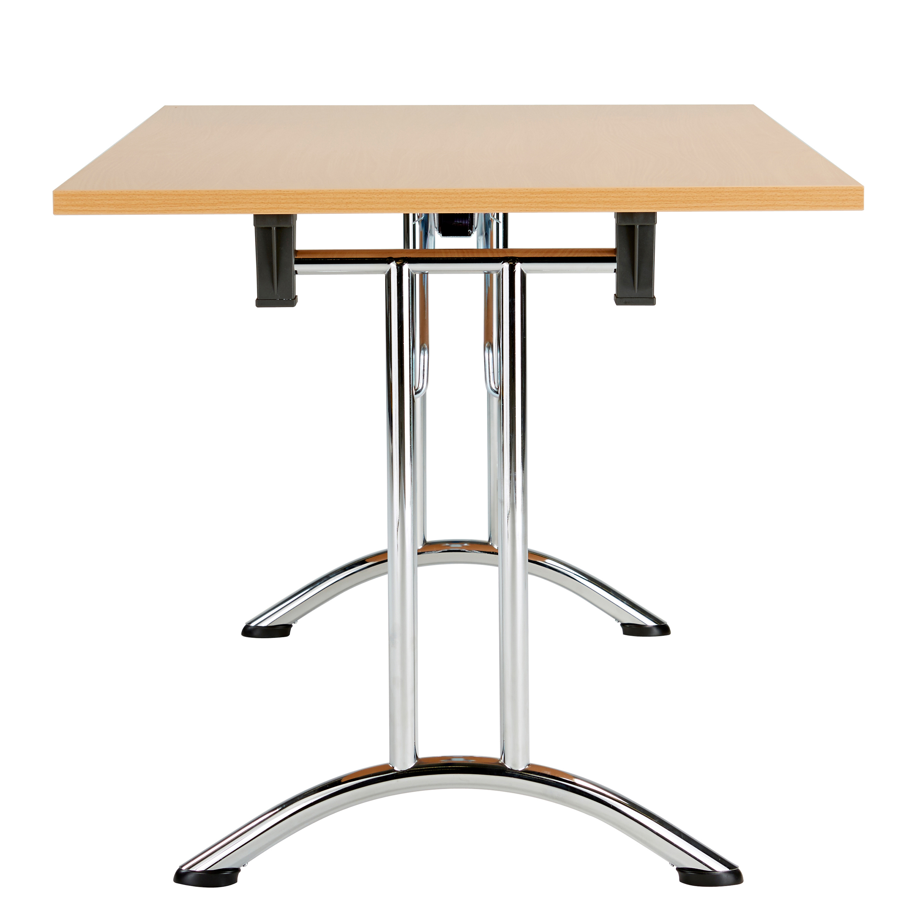 One Union Rectangular Folding Table (FSC) | 1600 X 700 | Beech/Chrome thumbnail 3