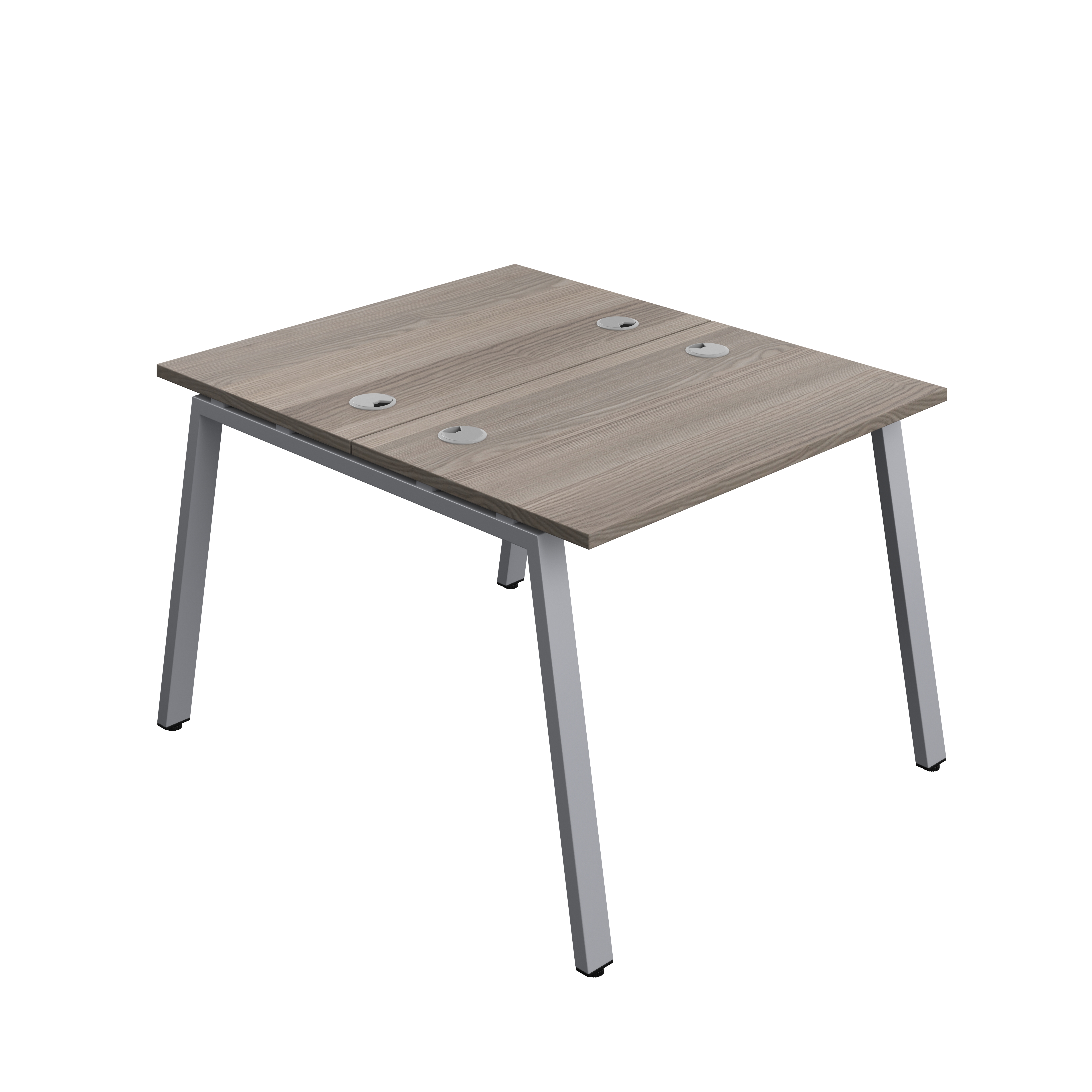 Synergy Bench with Cable Ports: 2 Person (FSC) : A-Frame Leg : 1000 | 600 | Grey Oak/Silver