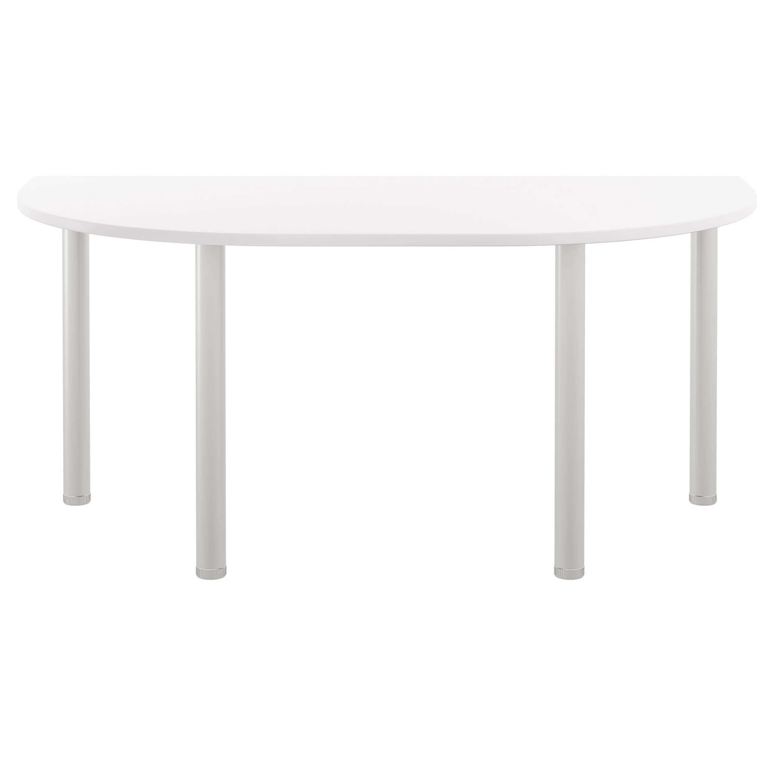 One Fraction Plus Rectangular Meeting Table with D-End (FSC) | 1600X800 | White/Silver thumbnail 5