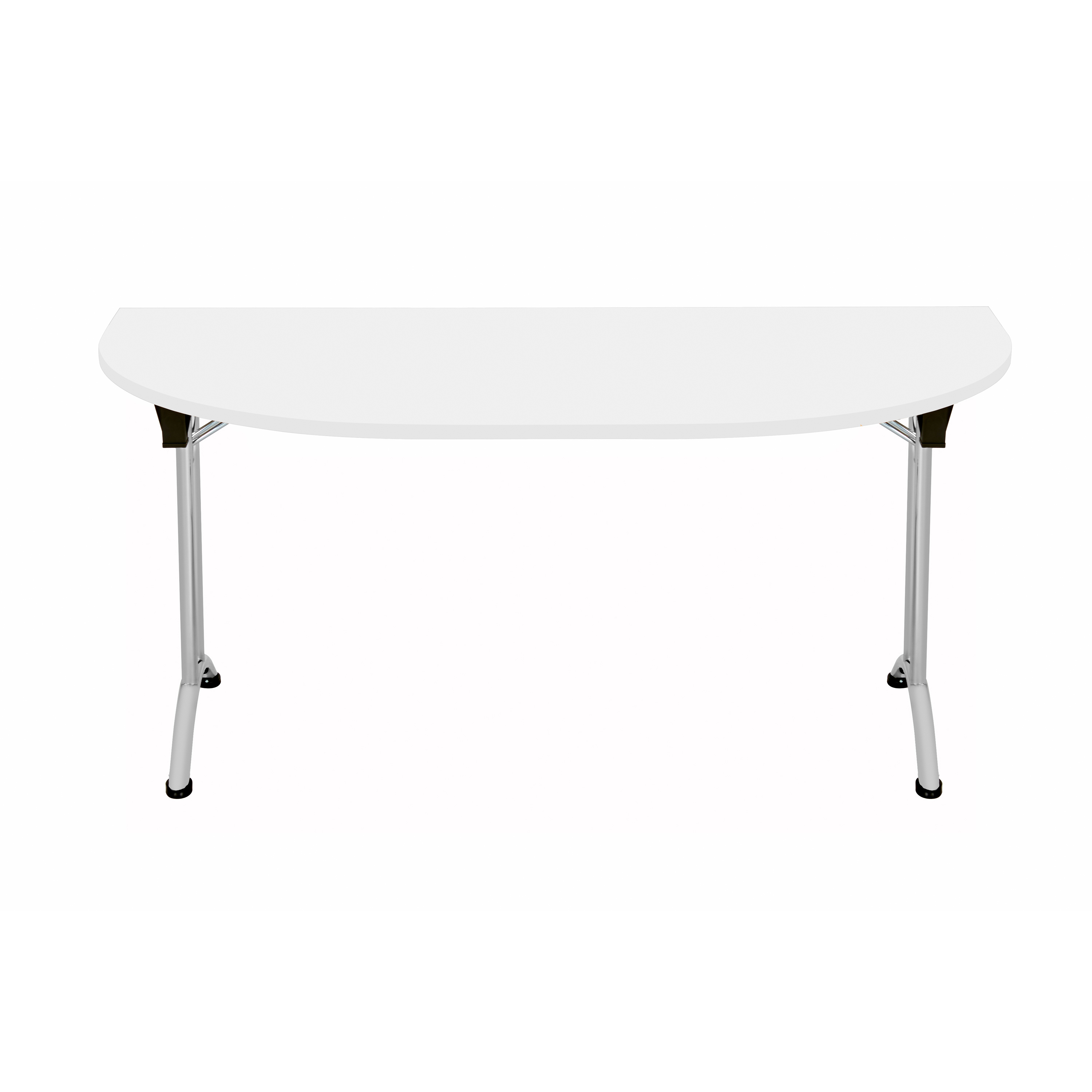 One Union D-End Folding Table (FSC) | 1600 X 800 | White/Silver thumbnail 4
