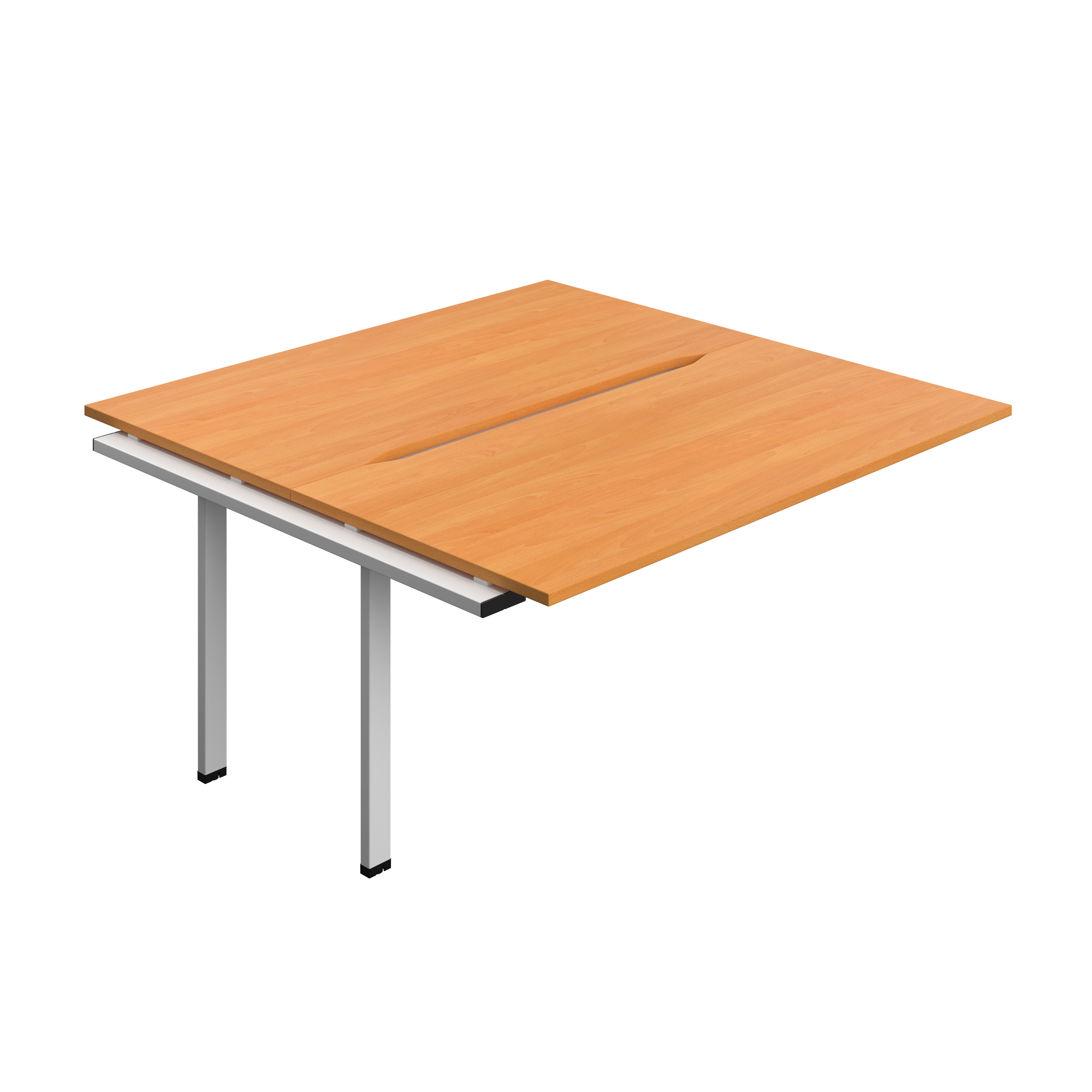 Synergy Bench Extension with Cut Out: 2 Person (FSC) : 1600 | 800 | Beech/Silver