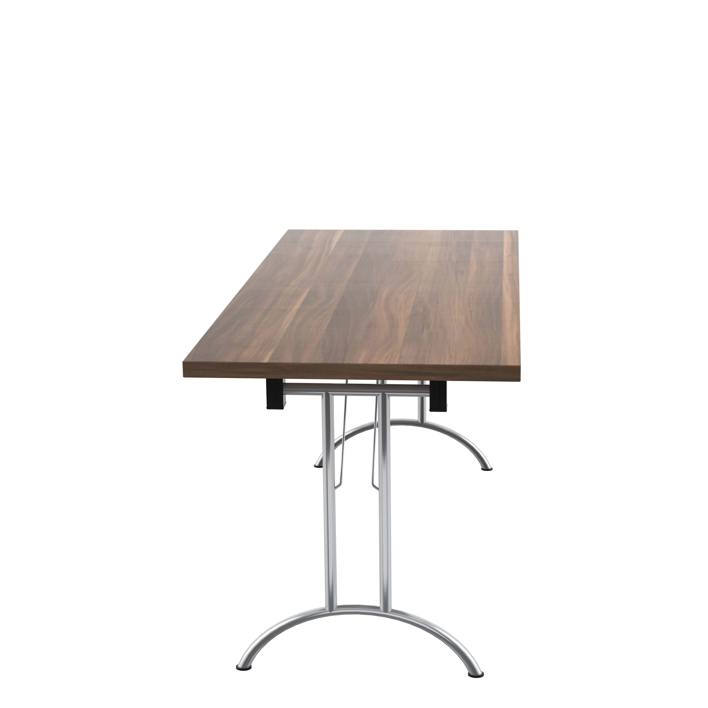 One Union Rectangular Folding Table (FSC) | 1600 X 700 | Dark Walnut/Chrome thumbnail 3