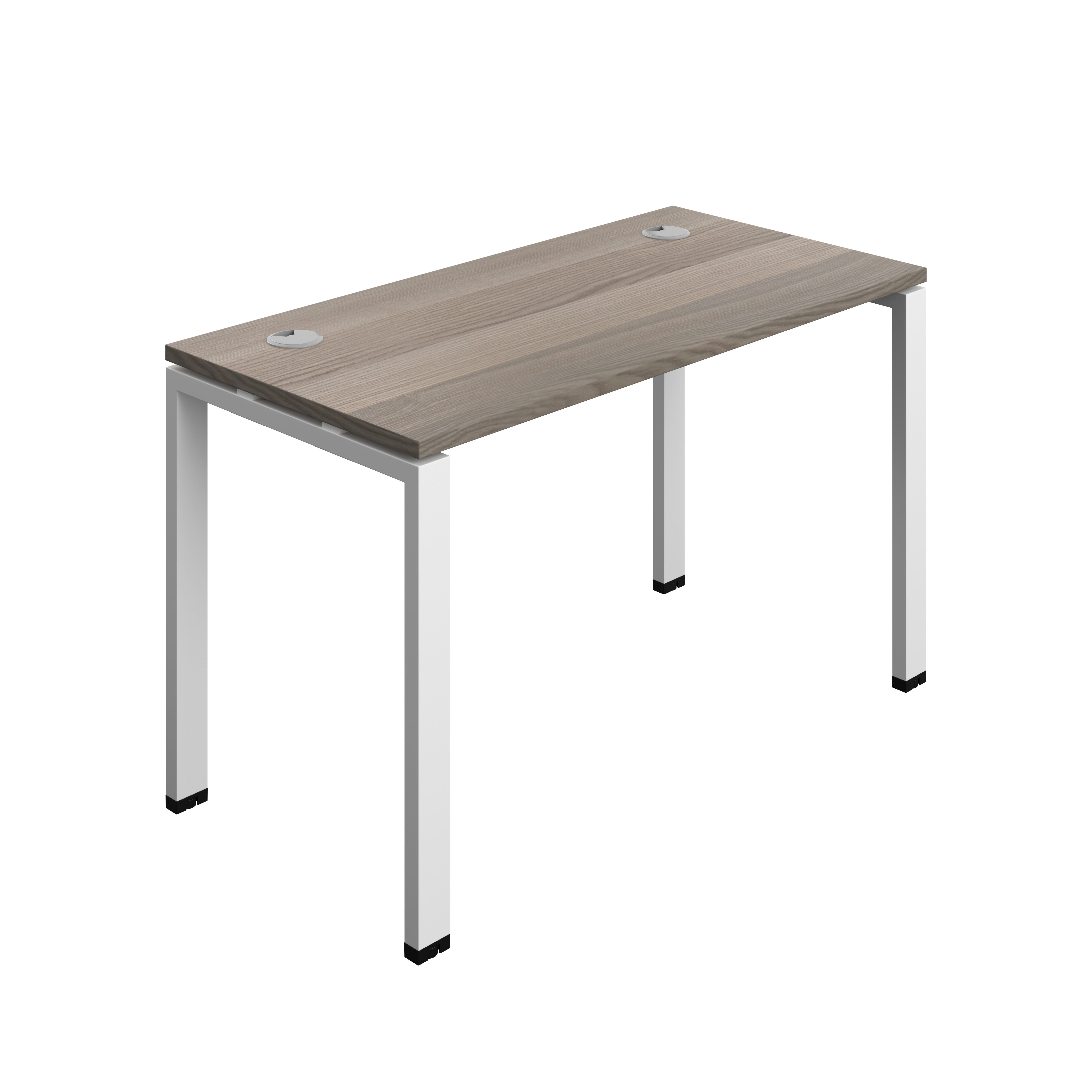 Synergy Bench with Cable Ports: 1 Person (FSC) : Goal Post Leg : 1200 | 600 | Grey Oak/White