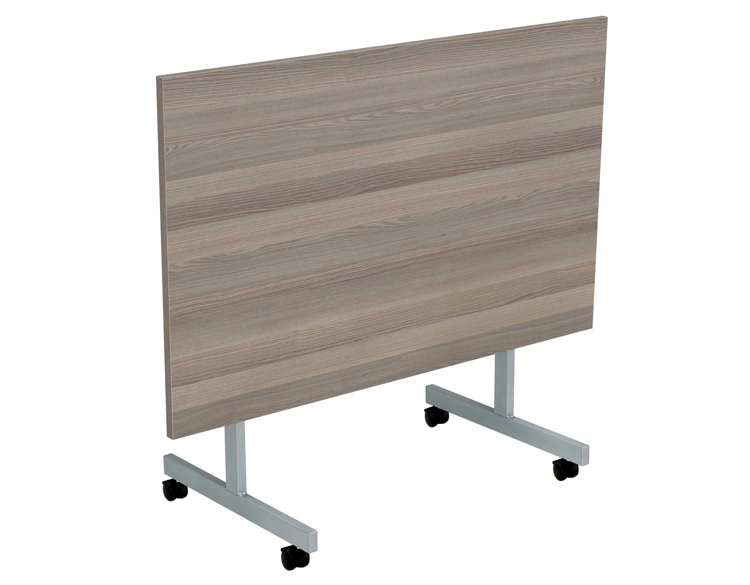 One Eighty Rectangular Tilting Table (FSC) | 1200 X 700 | Grey Oak/Silver thumbnail 2