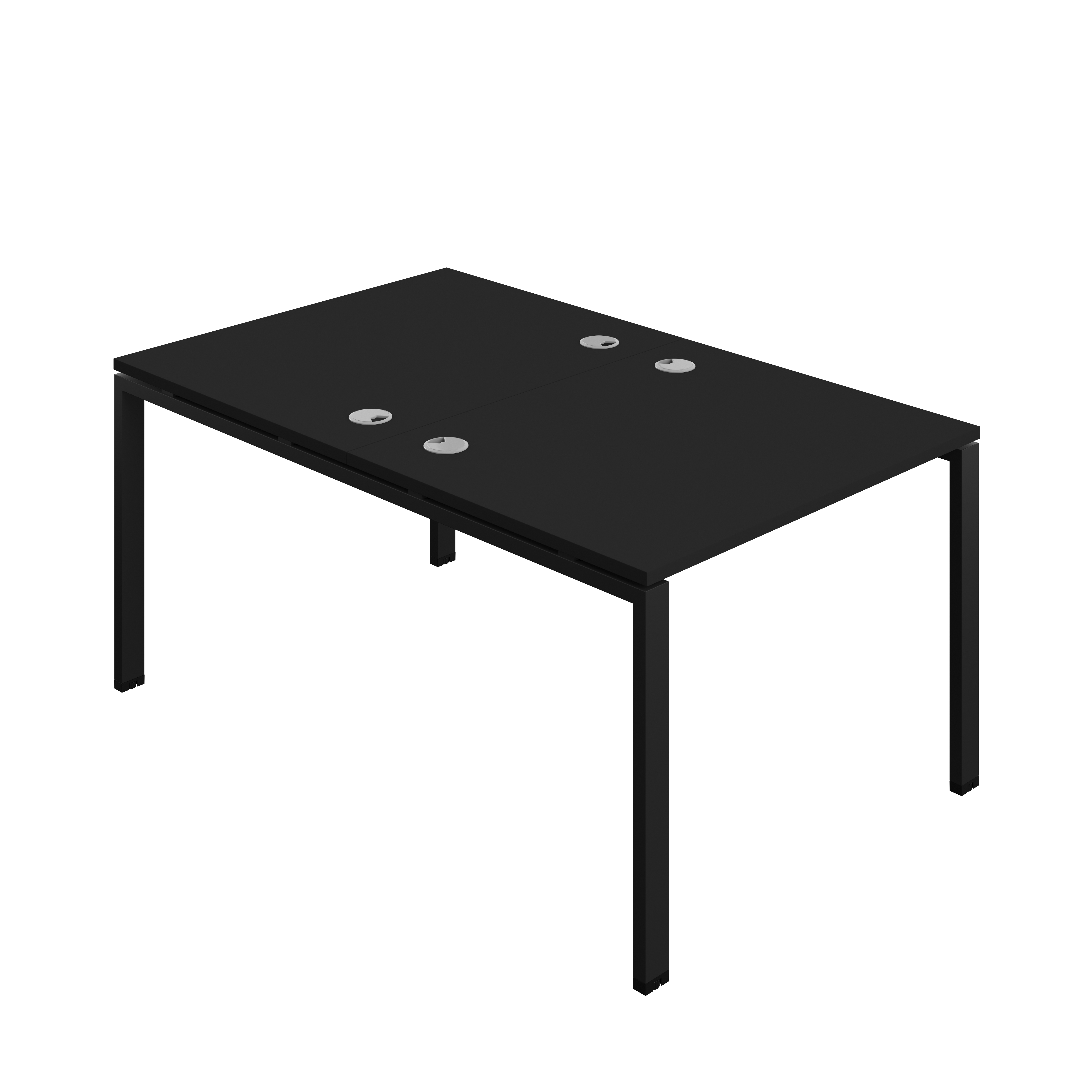 Synergy Bench with Cable Ports: 2 Person (FSC) : Goal Post Leg : 1000 | 800 | Black/Black