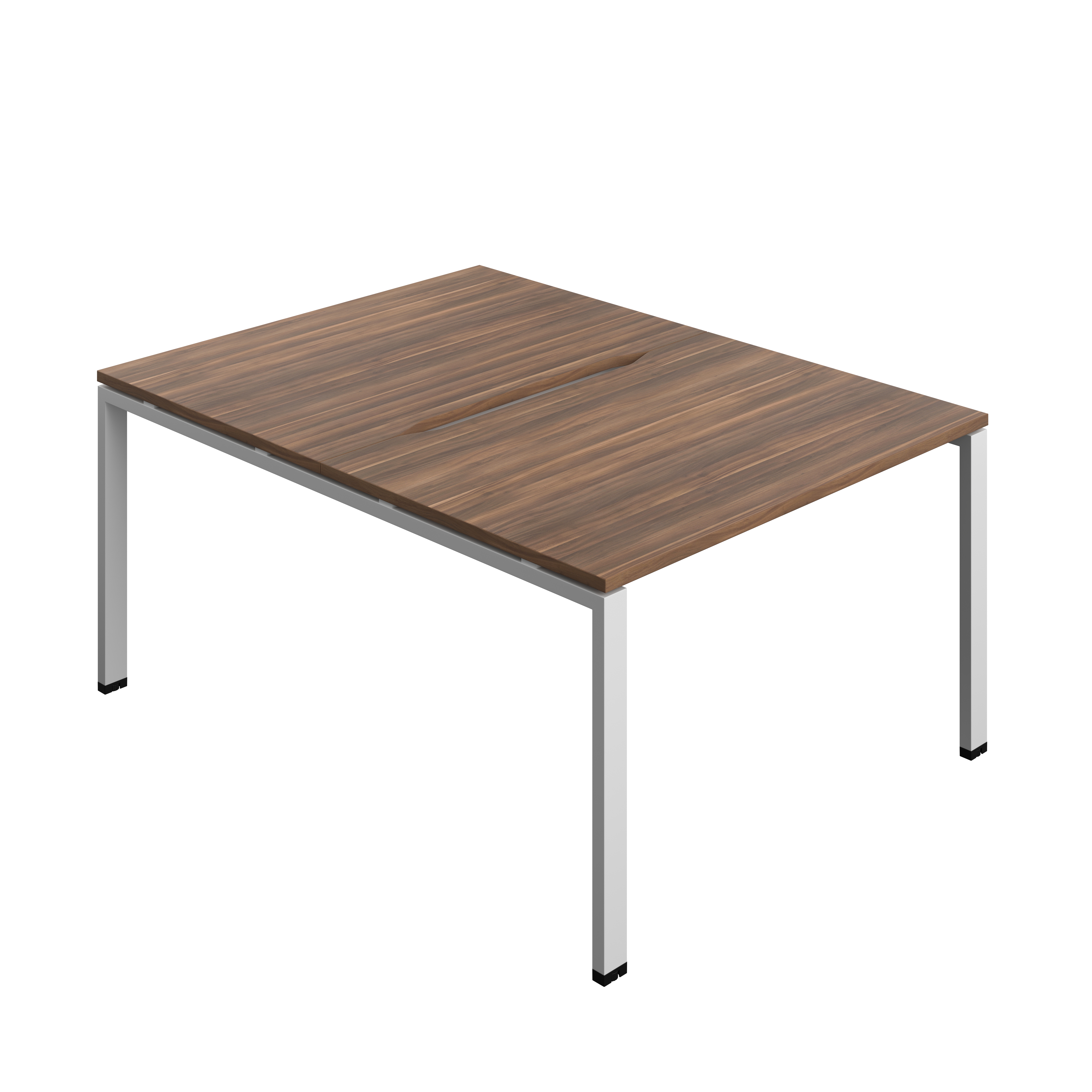 Synergy Bench with Cut Out: 2 Person (FSC) : Goal Post Leg : 1200 | 800 | Dark Walnut/Silver