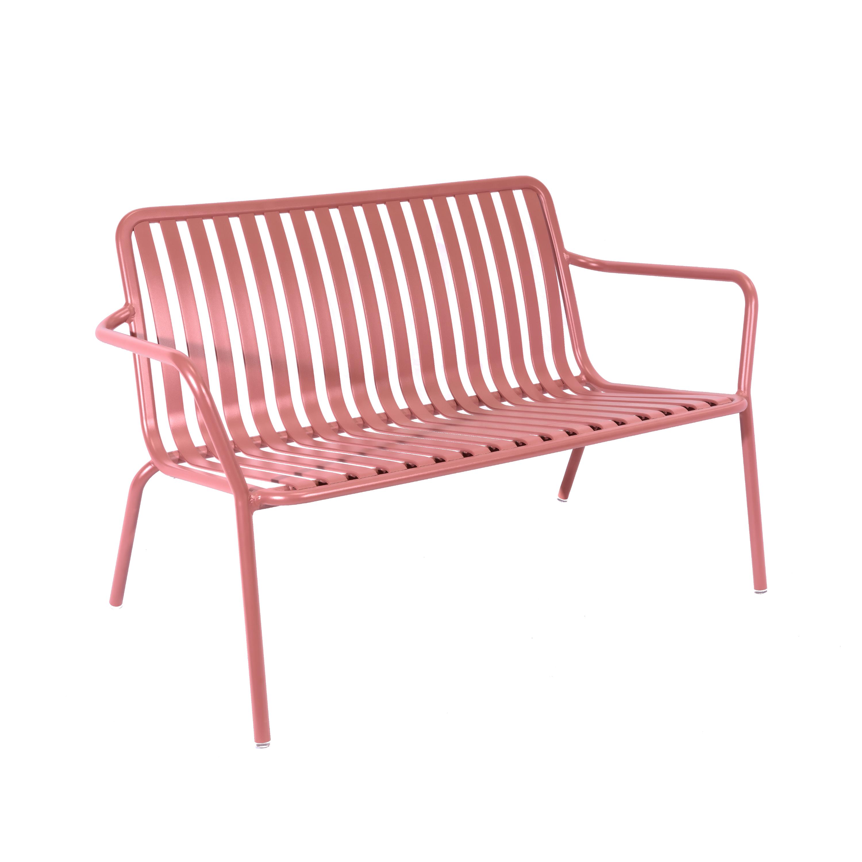 Breeze Aluminium 2 Seater Armchair Bench | Low | Brick Dust