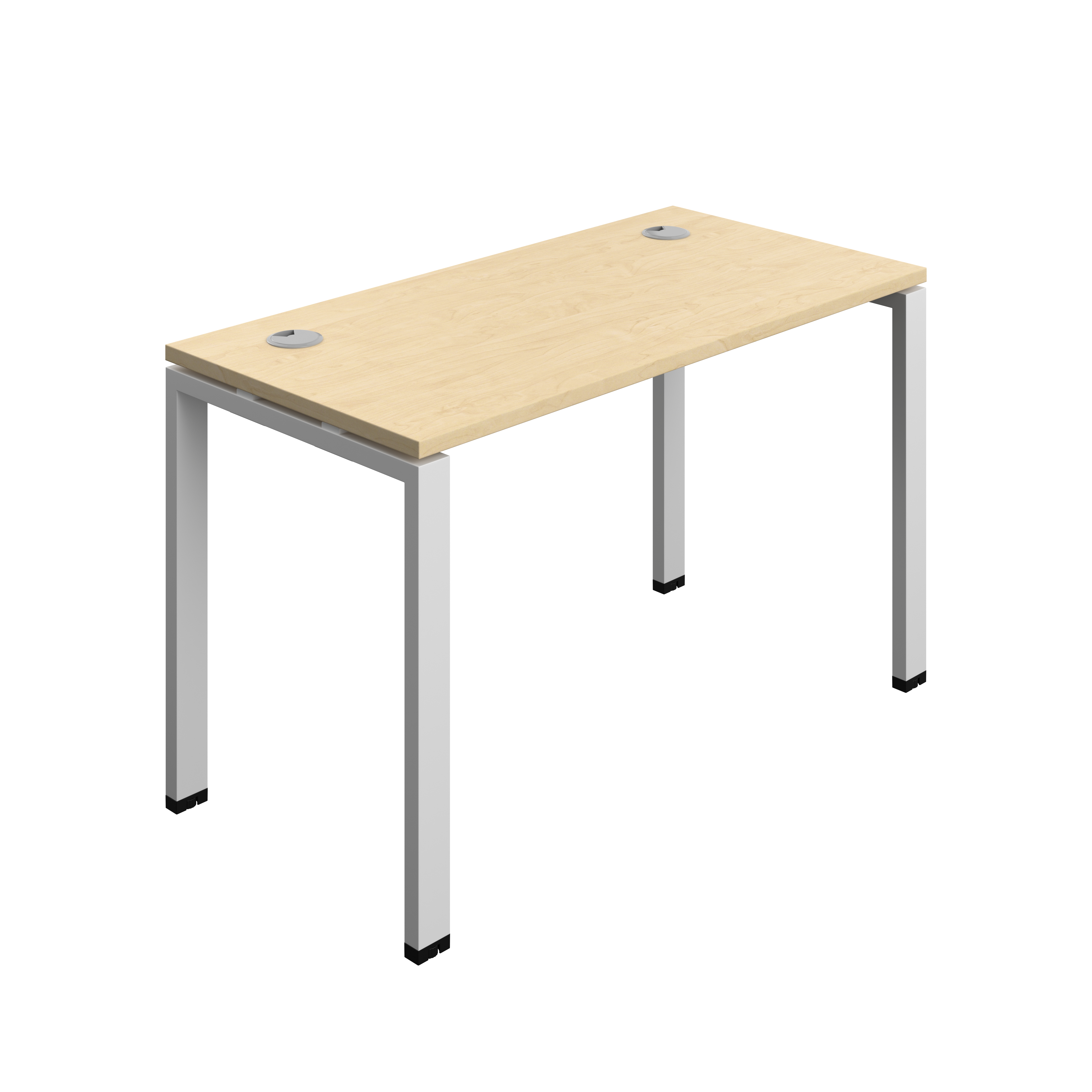 Synergy Bench with Cable Ports: 1 Person (FSC) : Goal Post Leg : 1200 | 600 | Maple/Silver