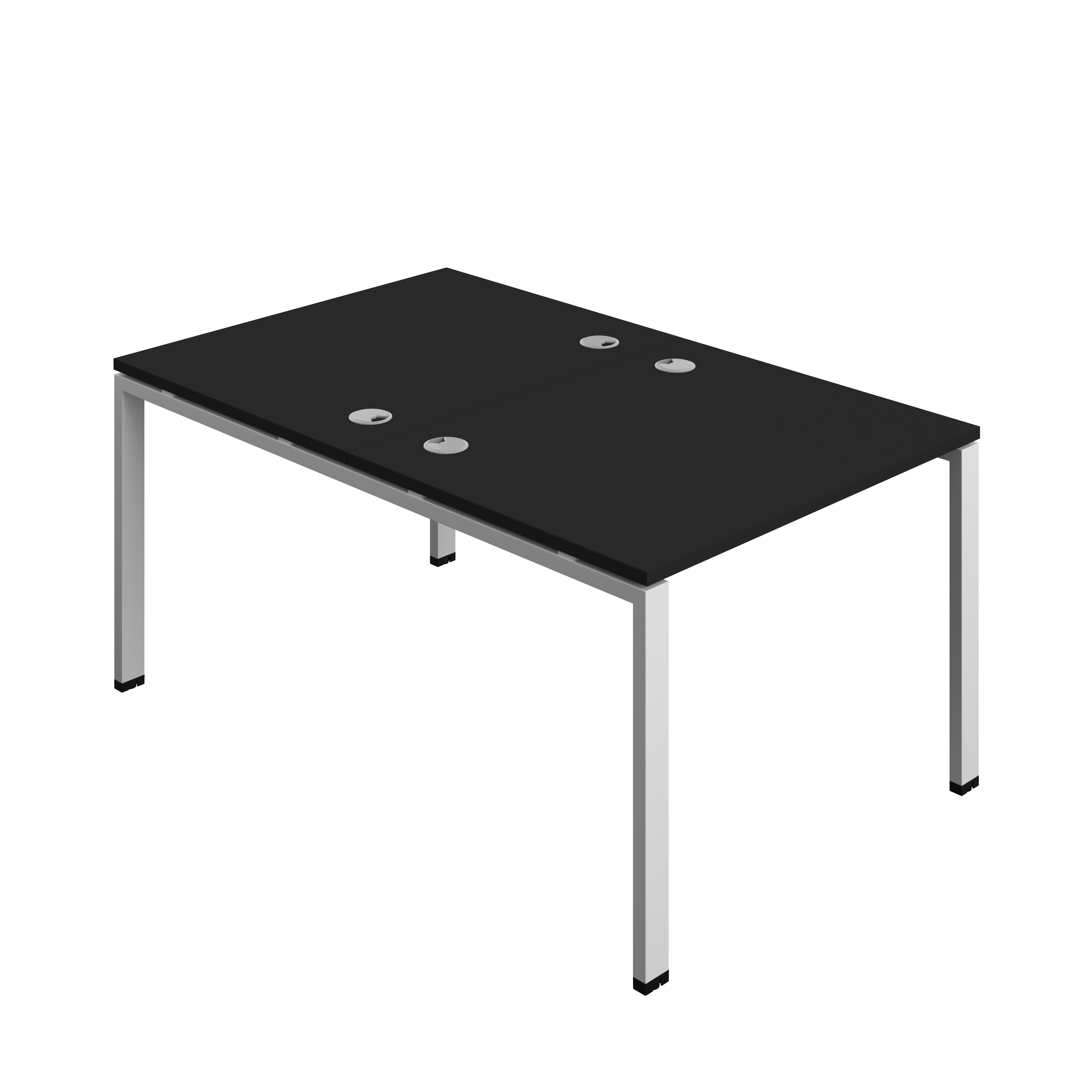 Synergy Bench with Cable Ports: 2 Person (FSC) : Goal Post Leg : 1000 | 800 | Black/Silver