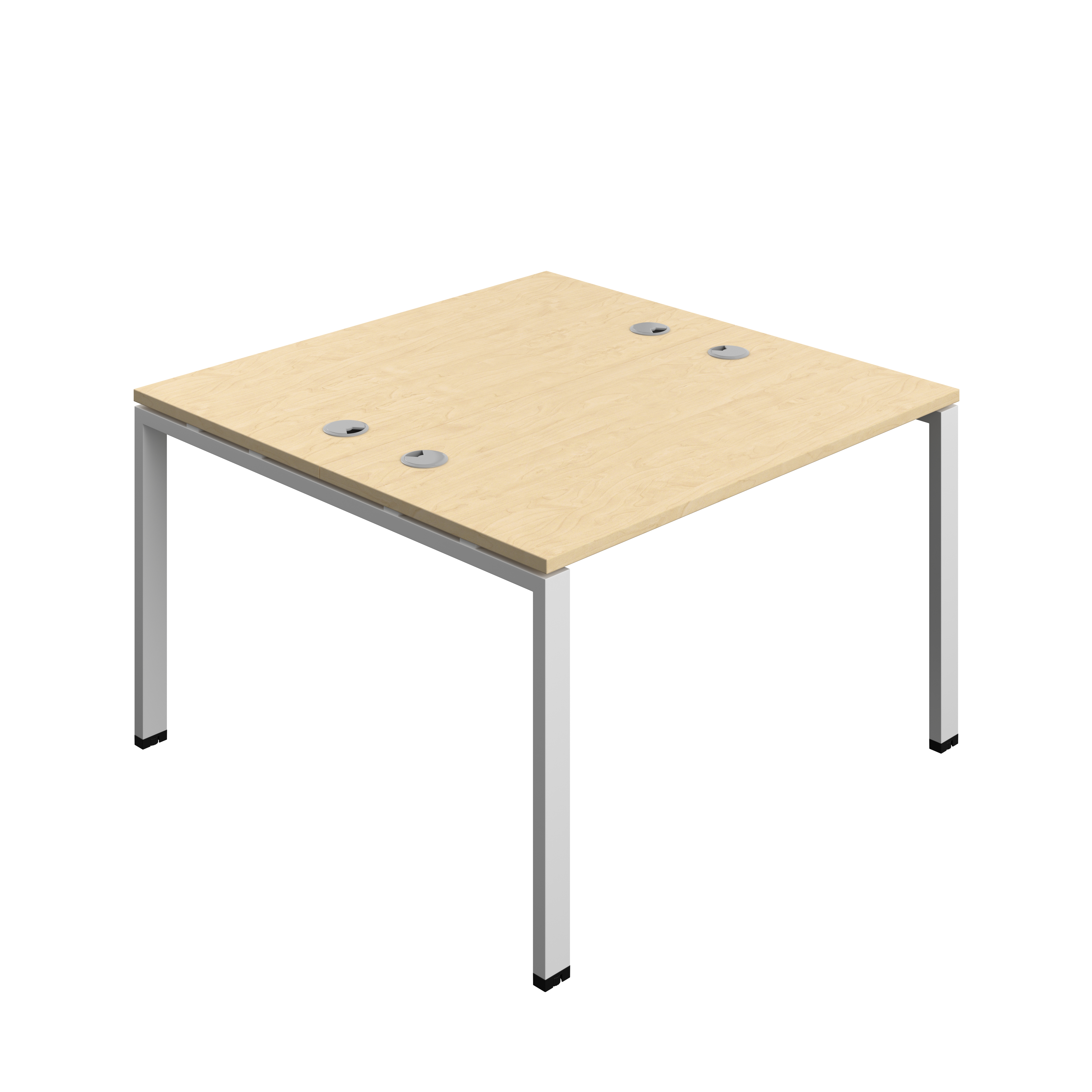 Synergy Bench with Cable Ports: 2 Person (FSC) : Goal Post Leg : 1200 | 600 | Maple/Silver