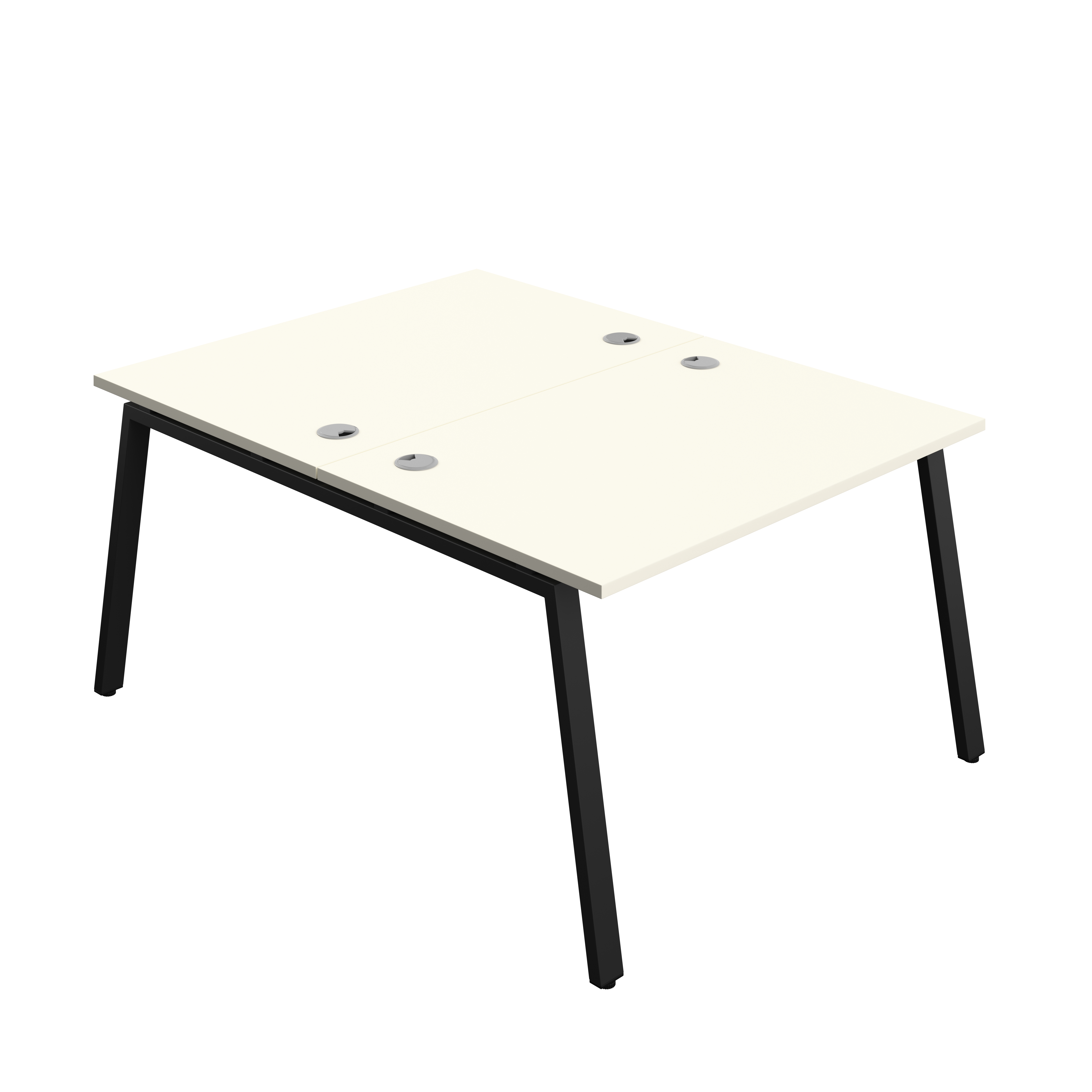 Synergy Bench with Cable Ports: 2 Person (FSC) : A-Frame Leg : 1200 | 800 | White/Black