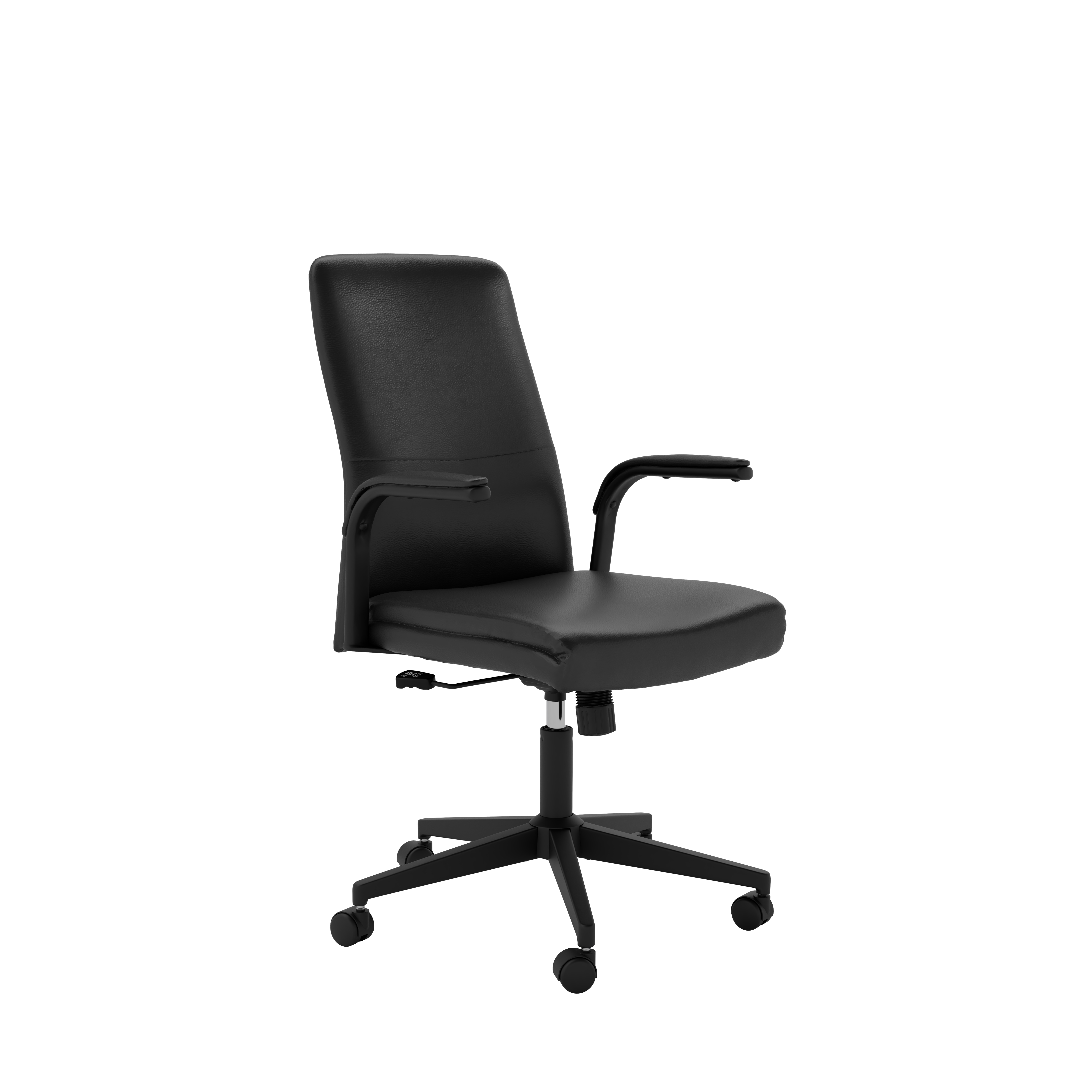 Fleck Office Chair with Arms | Black PU