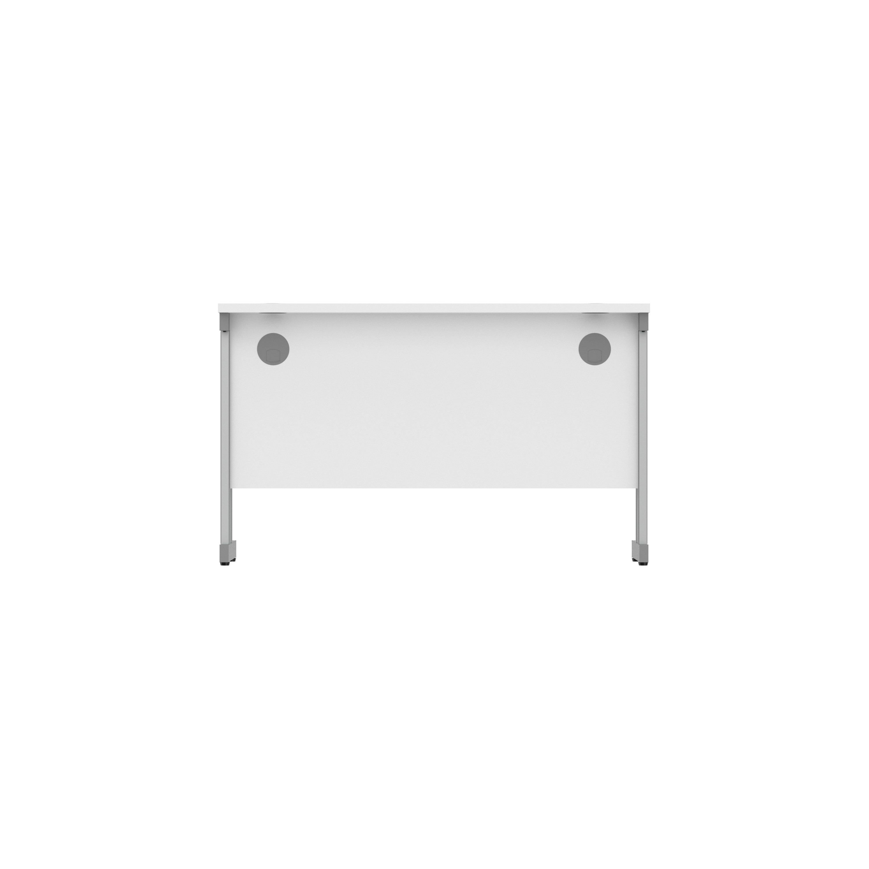 Office Rectangular Desk with Steel Double Upright Cantilever Frame (FSC) | 1200X600 | Arctic White/Graphite thumbnail 5