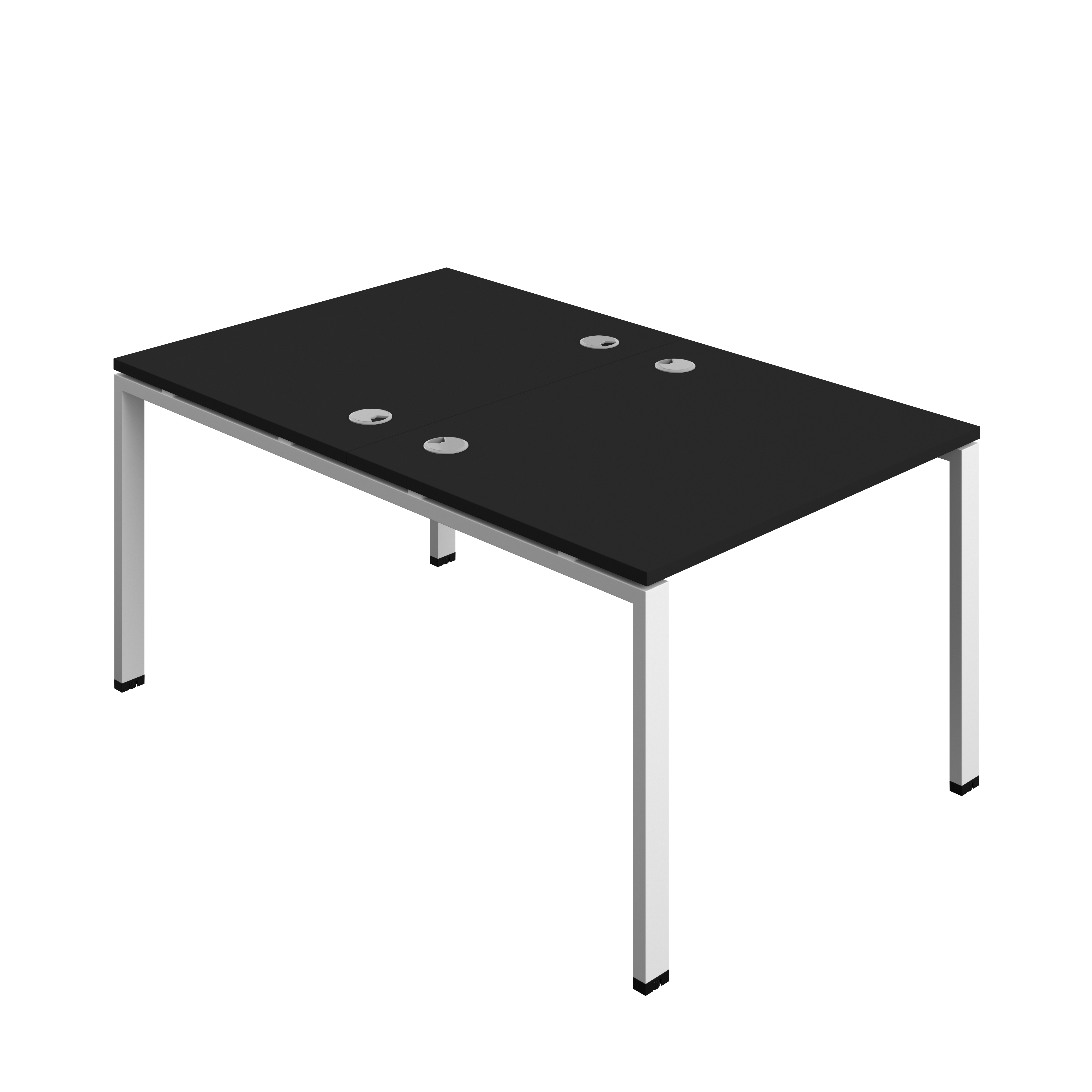 Synergy Bench with Cable Ports: 2 Person (FSC) : Goal Post Leg : 1000 | 800 | Black/White