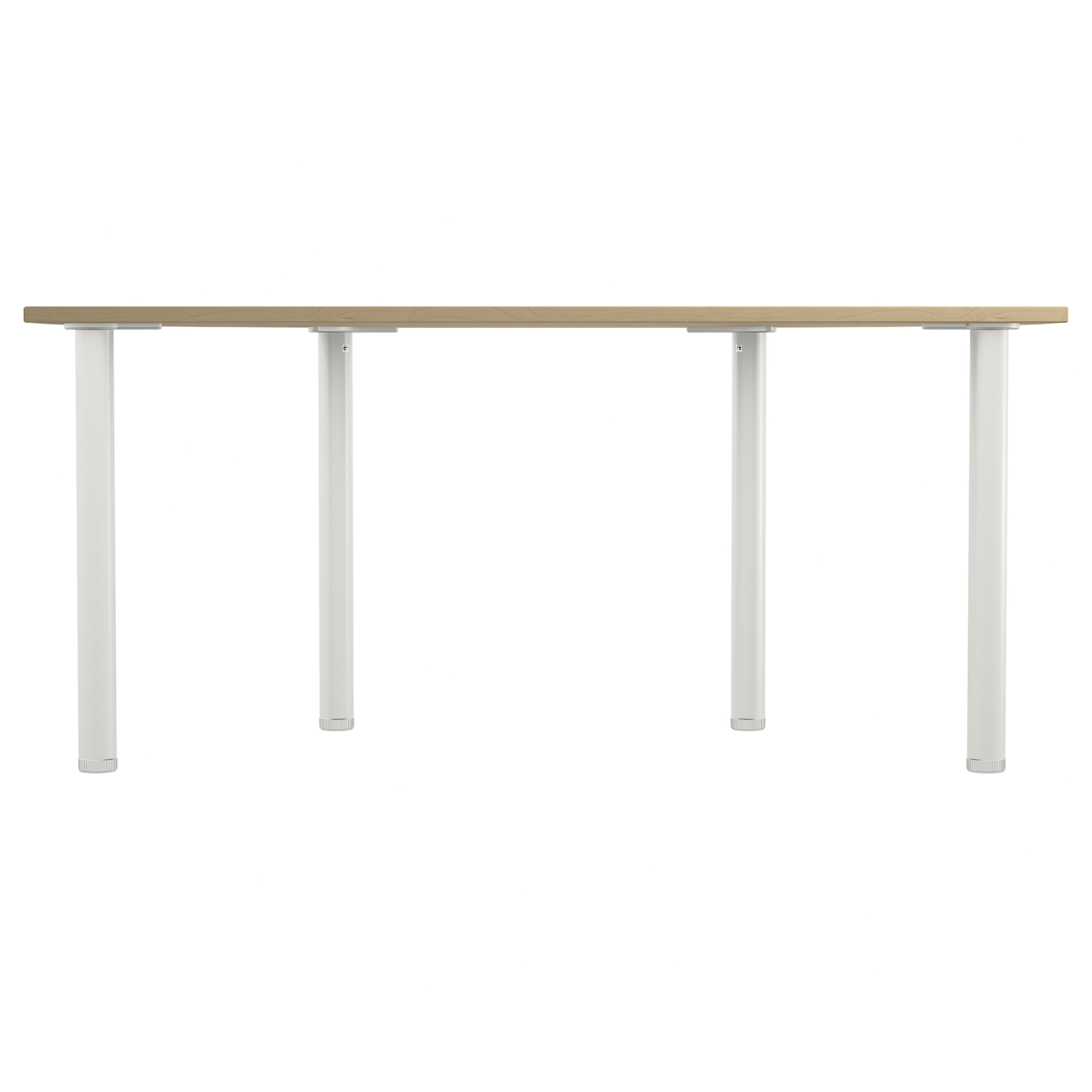 One Fraction Plus Rectangular Meeting Table with D-End (FSC) | 1600X800 | Maple/Silver thumbnail 2