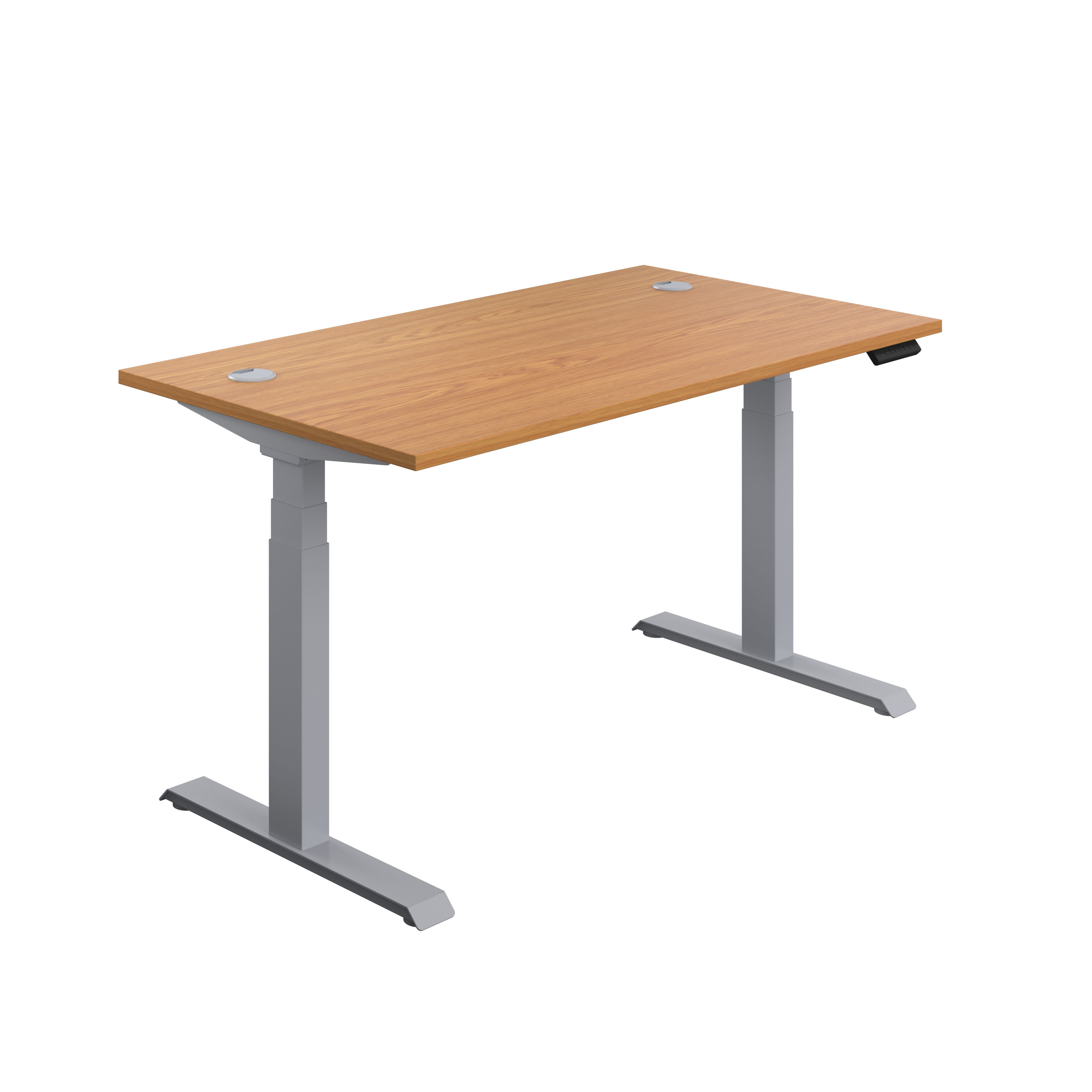 Economy+Sit+Stand+Desk+%28FSC%29+1600+X+800+Nova+Oak%2FSilver