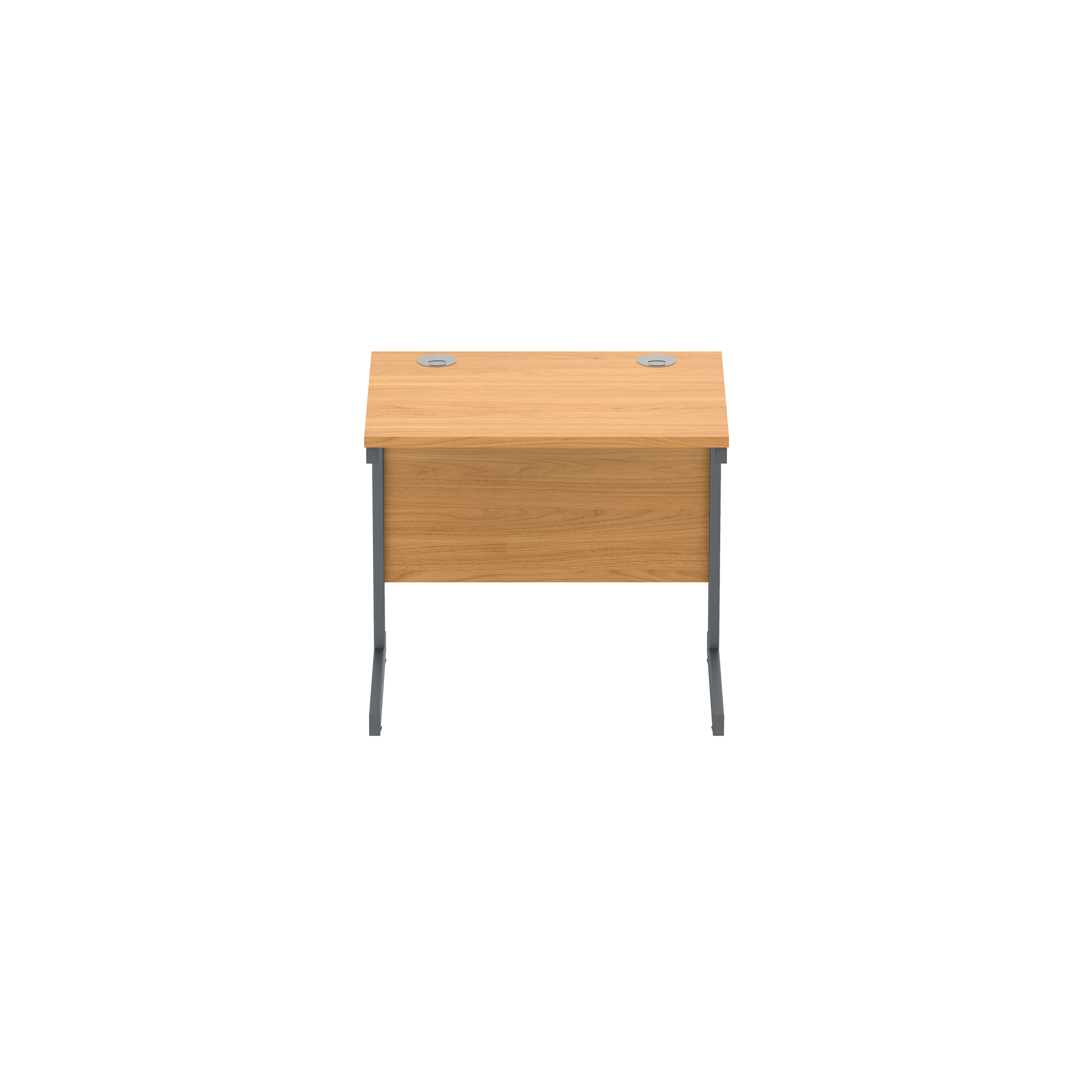 Office Rectangular Desk with Steel Single Upright Cantilever Frame (FSC) | 800X600 | Norwegian Beech/Graphite thumbnail 2