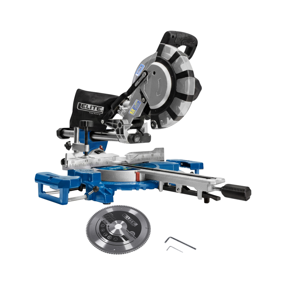 Sierra ingletadora / acolilladora telescópica.