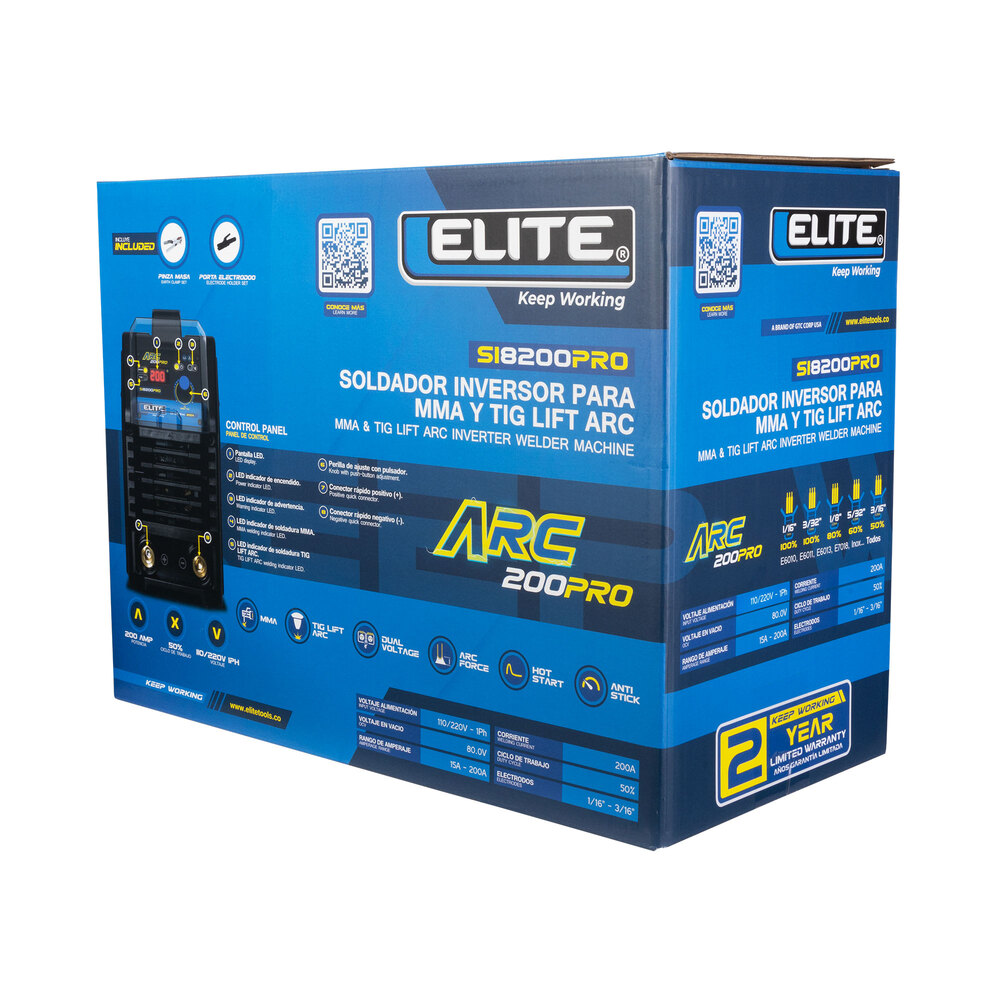 Soldador Inversor ELITE ARC 200 PRO 110/220V - 200A