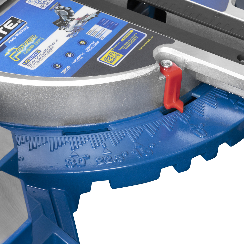 Sierra ingletadora / acolilladora telescópica.