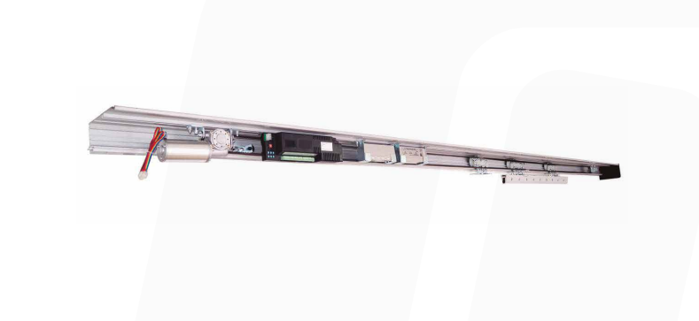 Sistema de apertura para puertas peatonales automáticas deslizantes telescópicas de alto tráfico. Ancho de 6 metros, cuatro hojas de 120Kg cada una. AVANTI6000Z