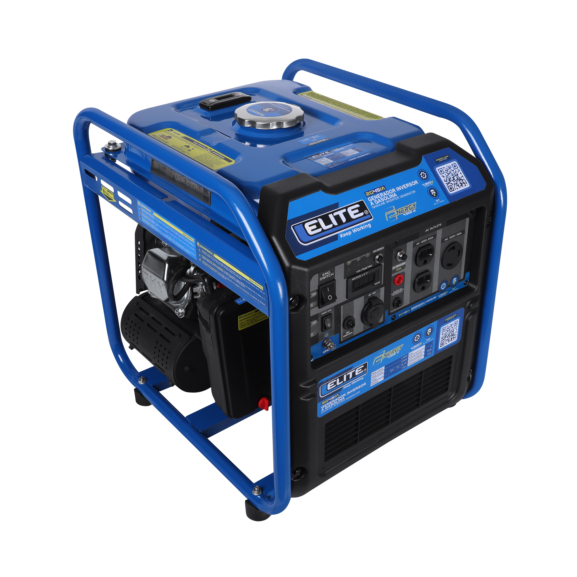 Generador Inverter a Gasolina 4,3 Kw . 110 V - 60 Hz, Arranque Manual