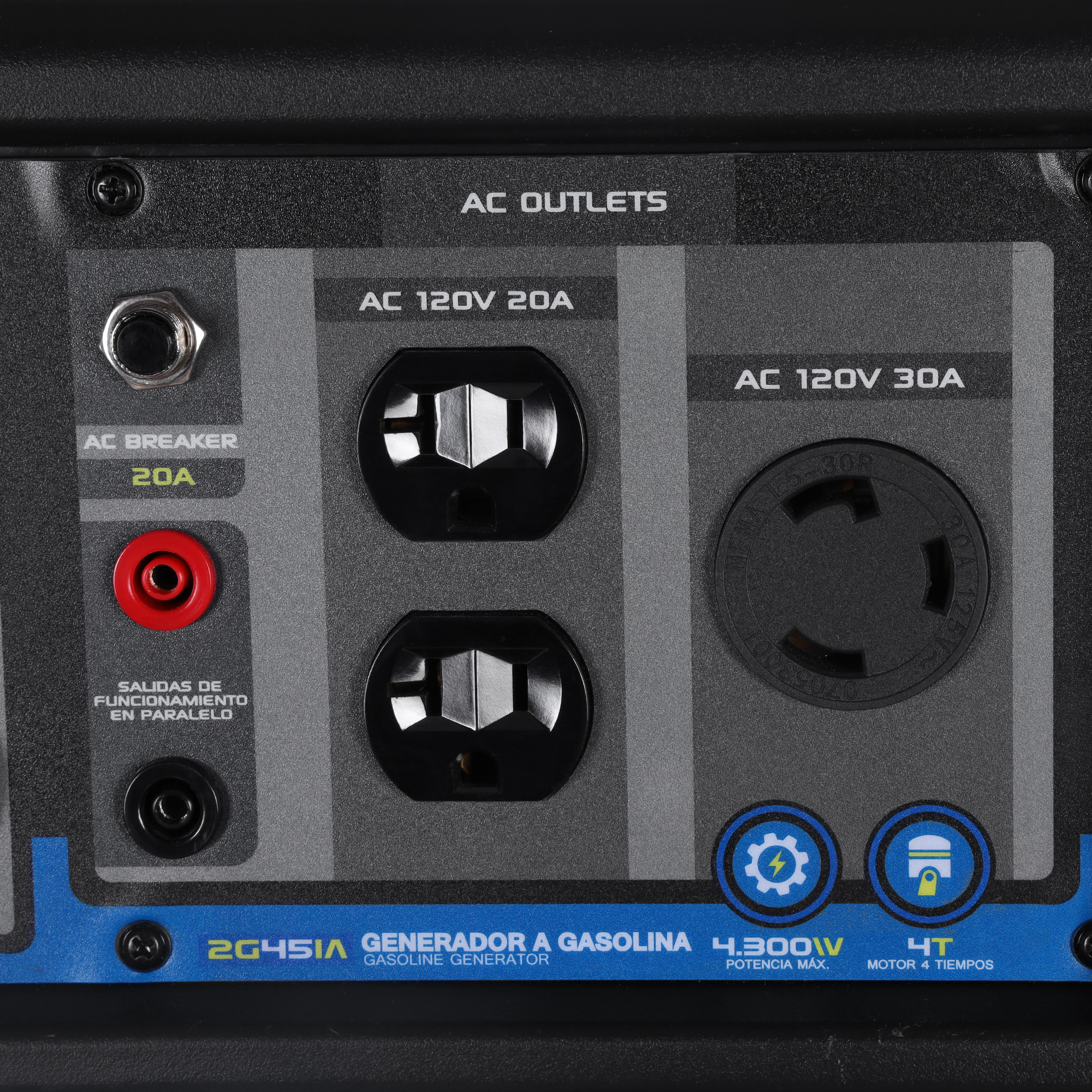 Generador Inverter a Gasolina 4,3 Kw . 110 V - 60 Hz, Arranque Manual