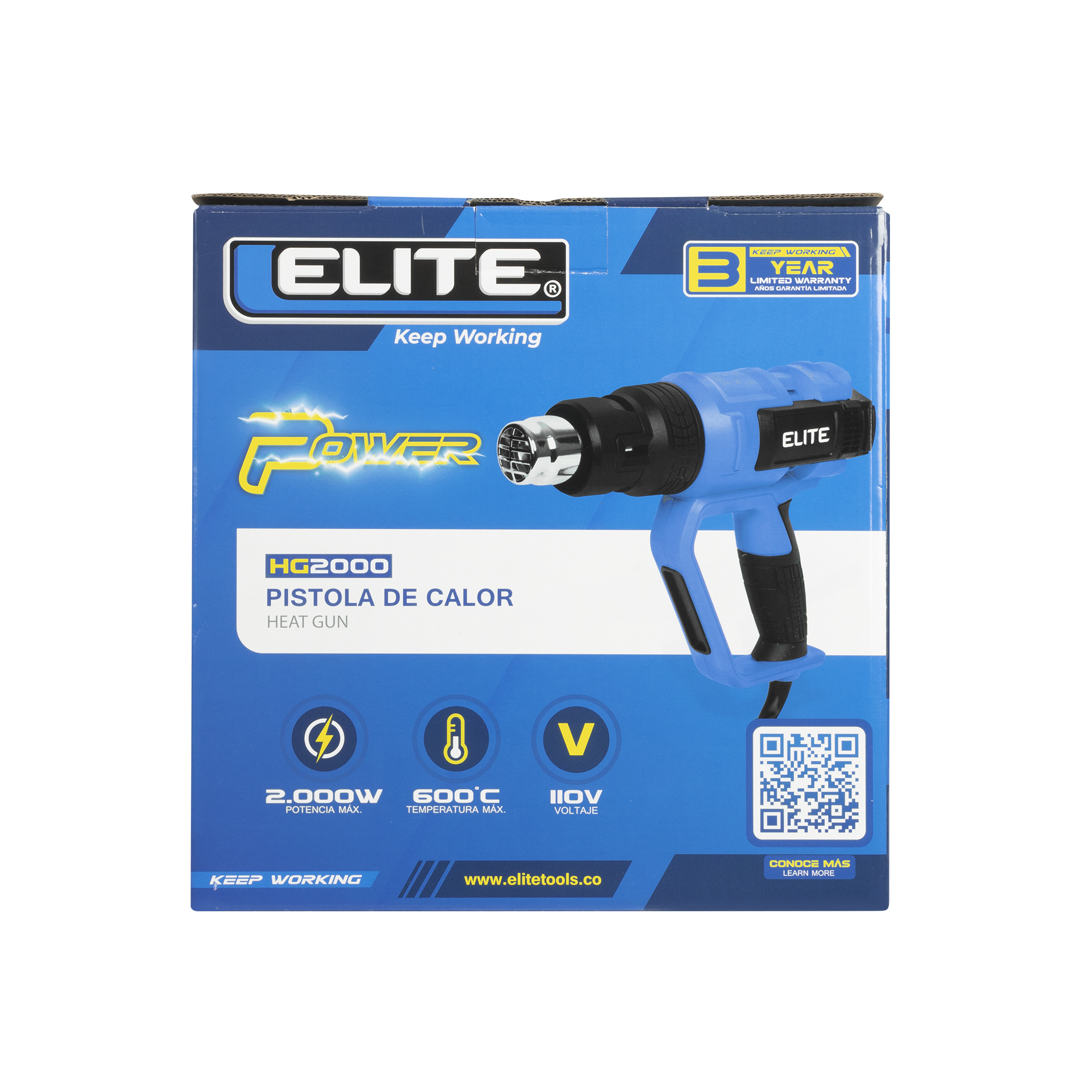 Pistola de Calor 2000W con Control de Temperatura Ajustable – Elite