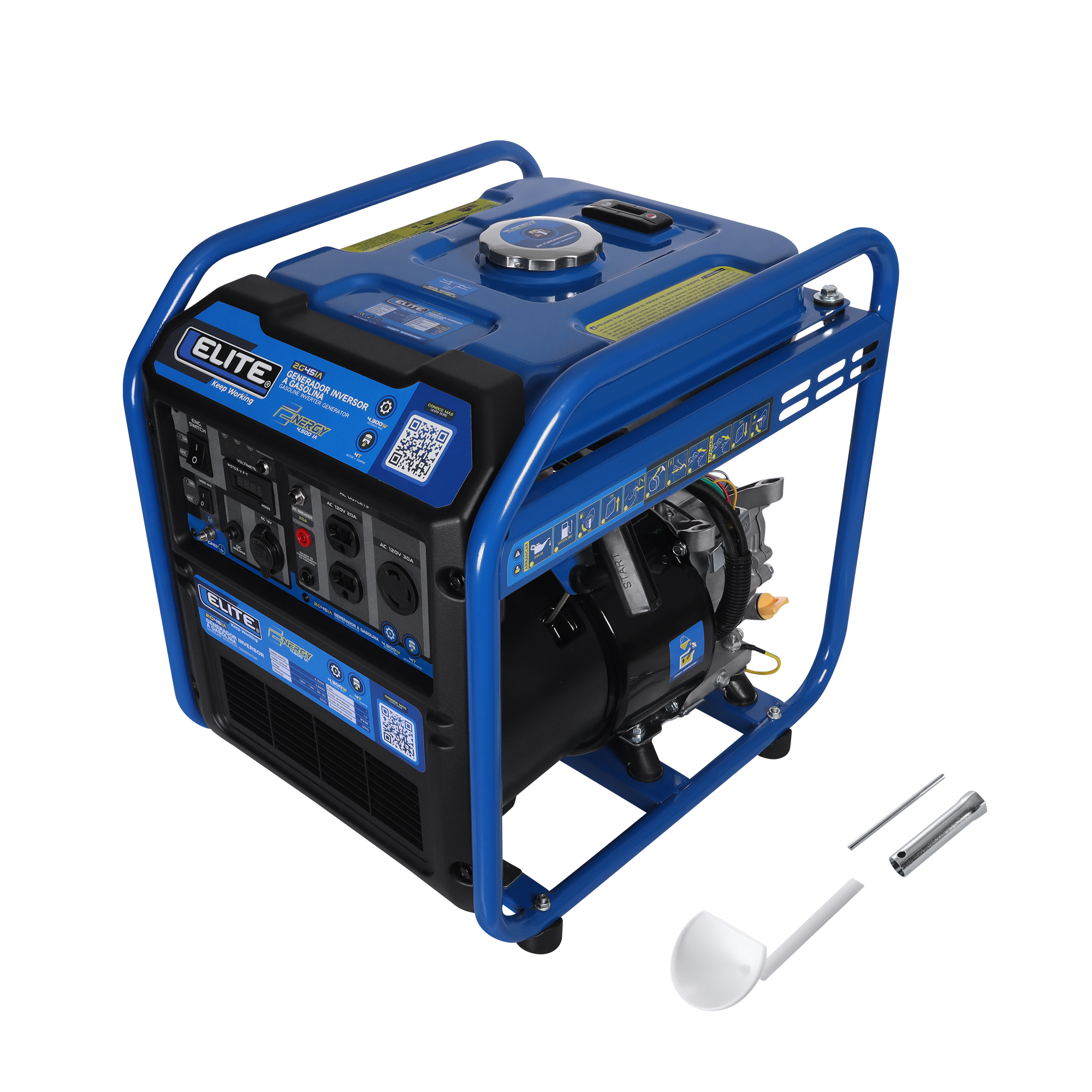 Generador Inverter a Gasolina 4,3 Kw . 110 V - 60 Hz, Arranque Manual