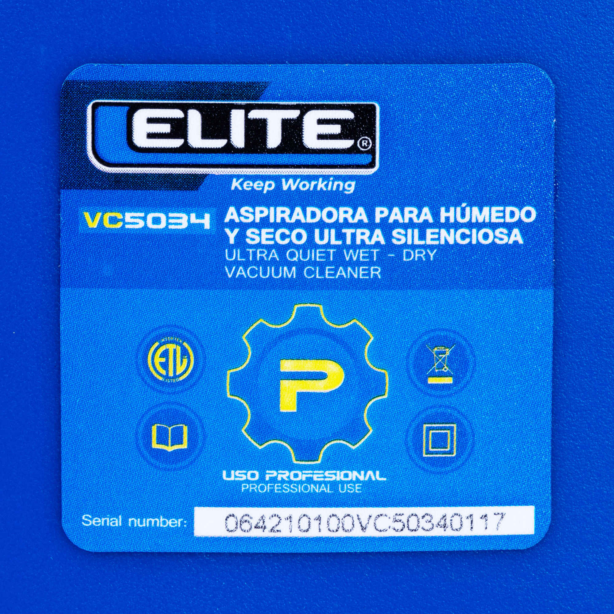 Aspiradora Utra silencionsa Seco y Humedo 9 Gl - 5 HP- 95 CFM