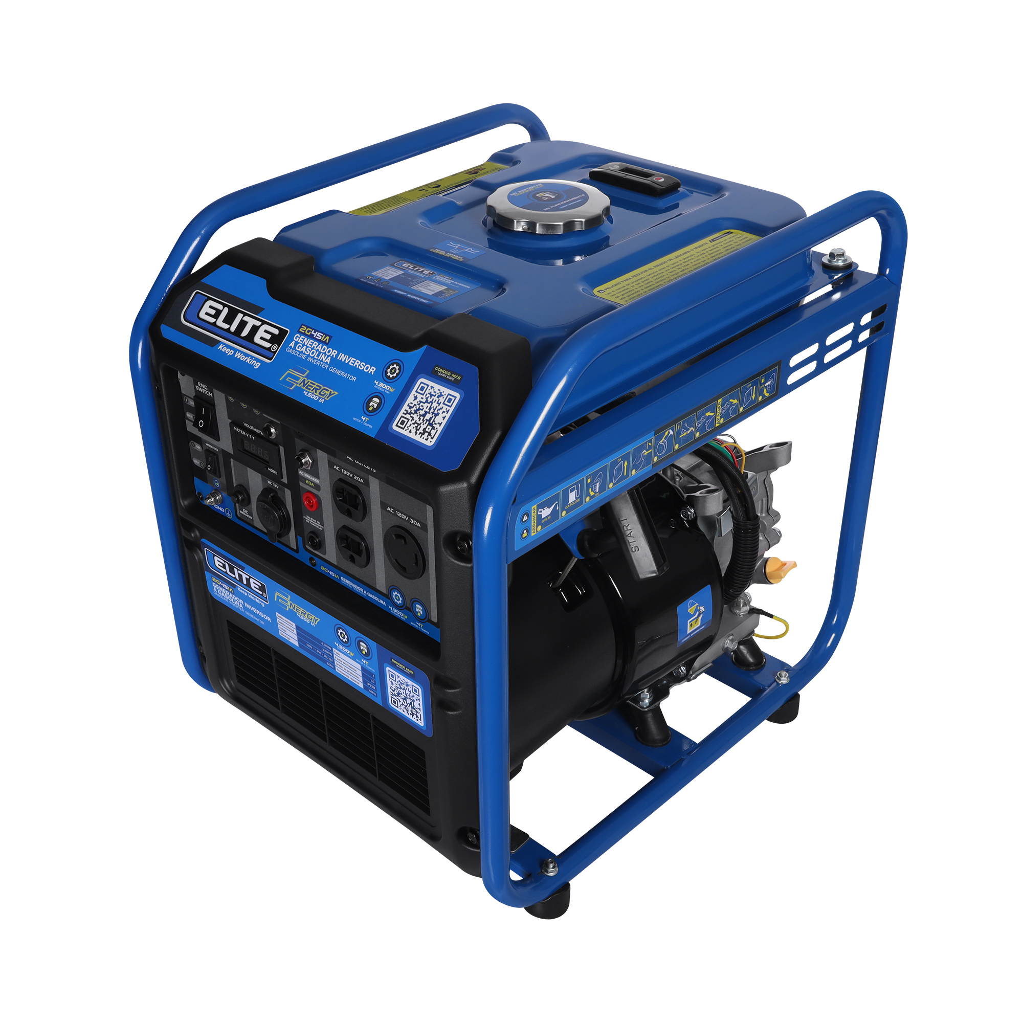 Generador Inverter a Gasolina 4,3 Kw . 110 V - 60 Hz, Arranque Manual