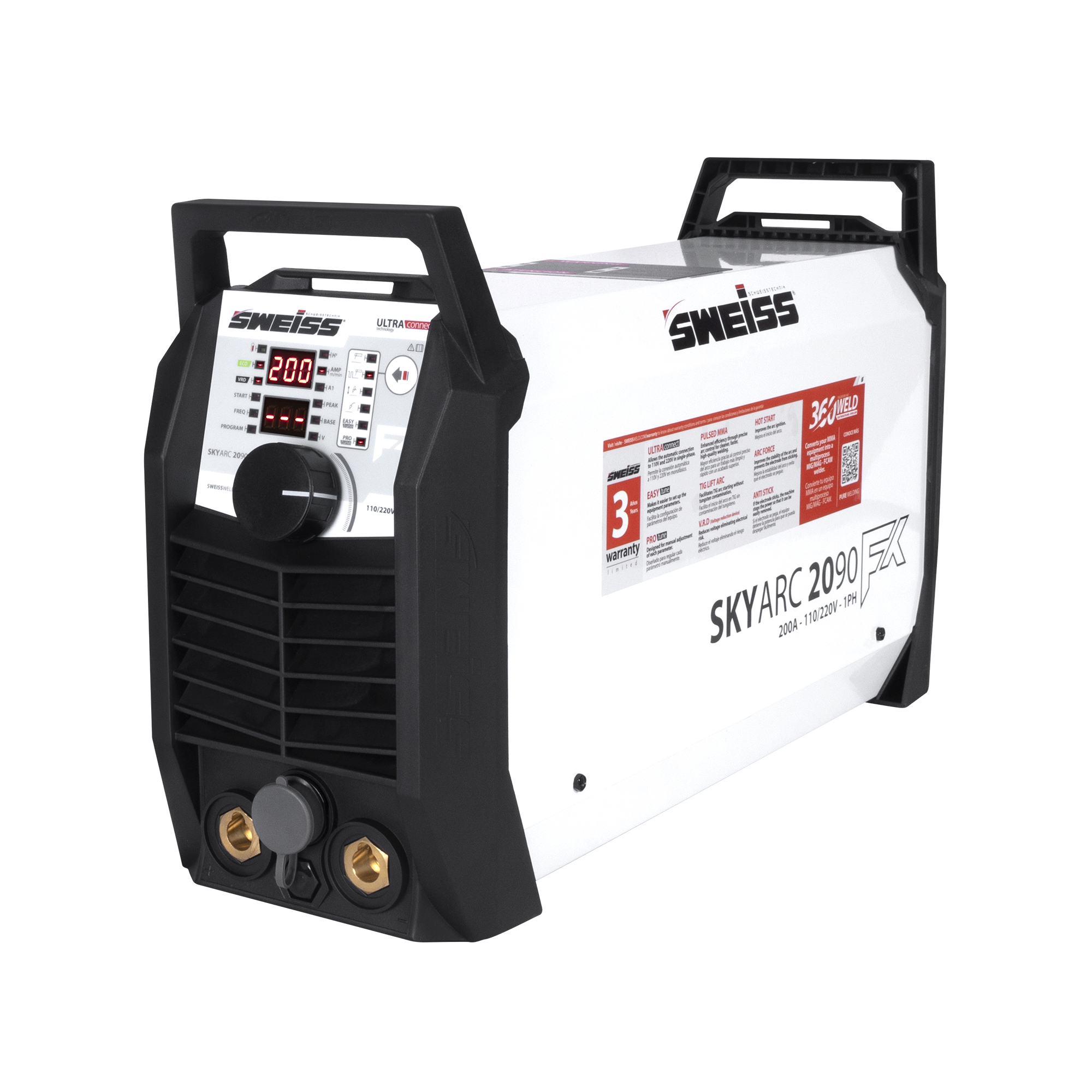 Soldador Inversor SWEISS SKYARC 2090 FX HEAVY DUTY 200A