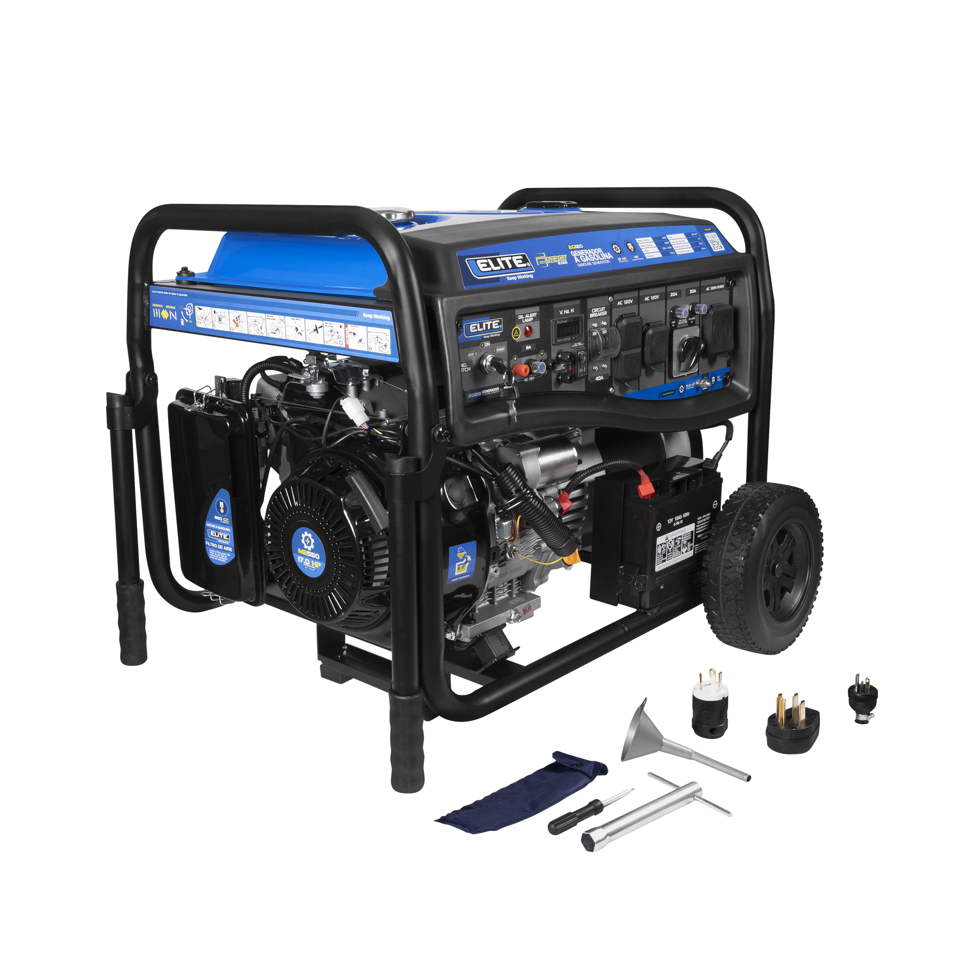 Generador a gasolina Abierto 11.000W 120V-240V 60Hz Encendido electrico con llave y manual - Incluye selector ATS