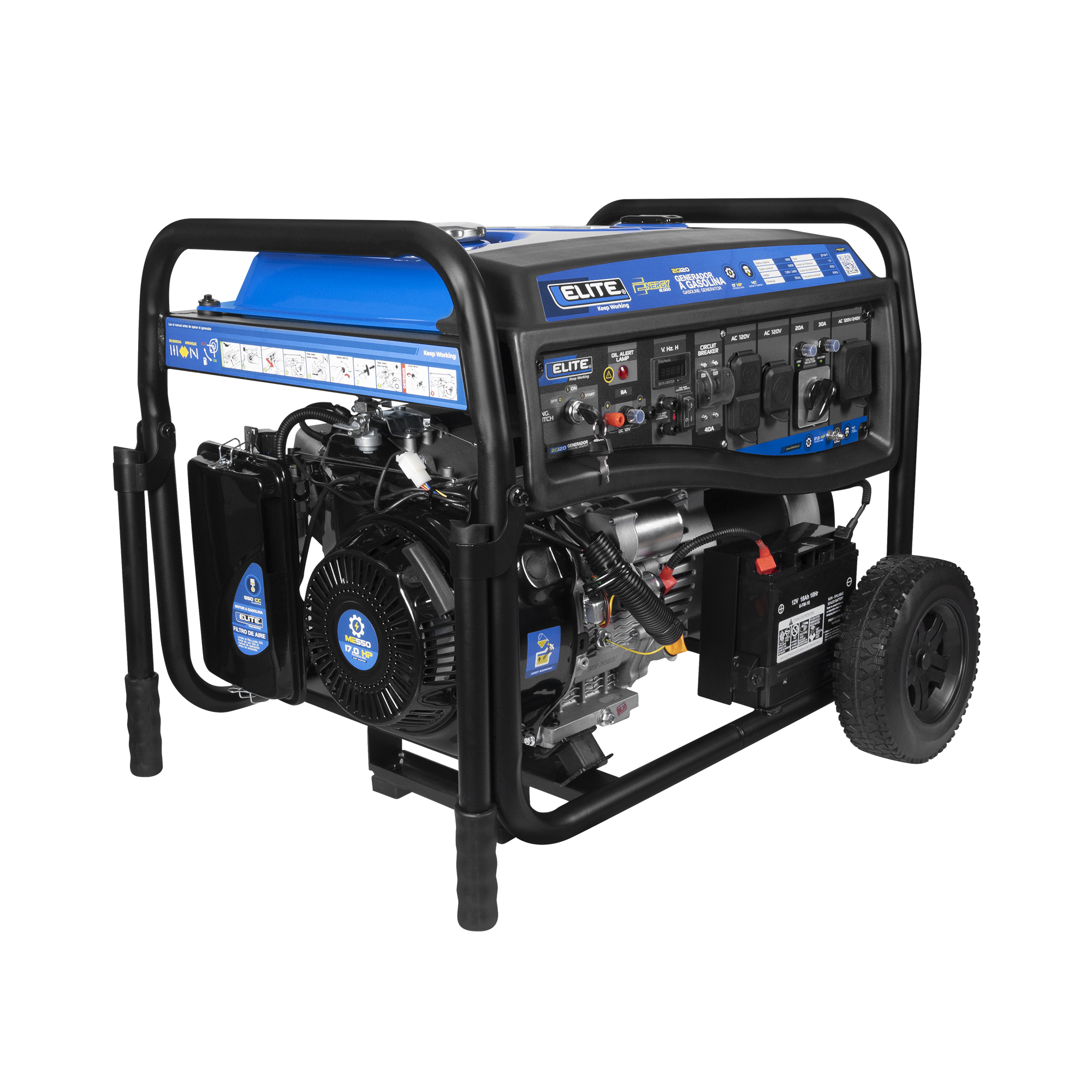 Generador a gasolina Abierto 11.000W 120V-240V 60Hz Encendido electrico con llave y manual - Incluye selector ATS