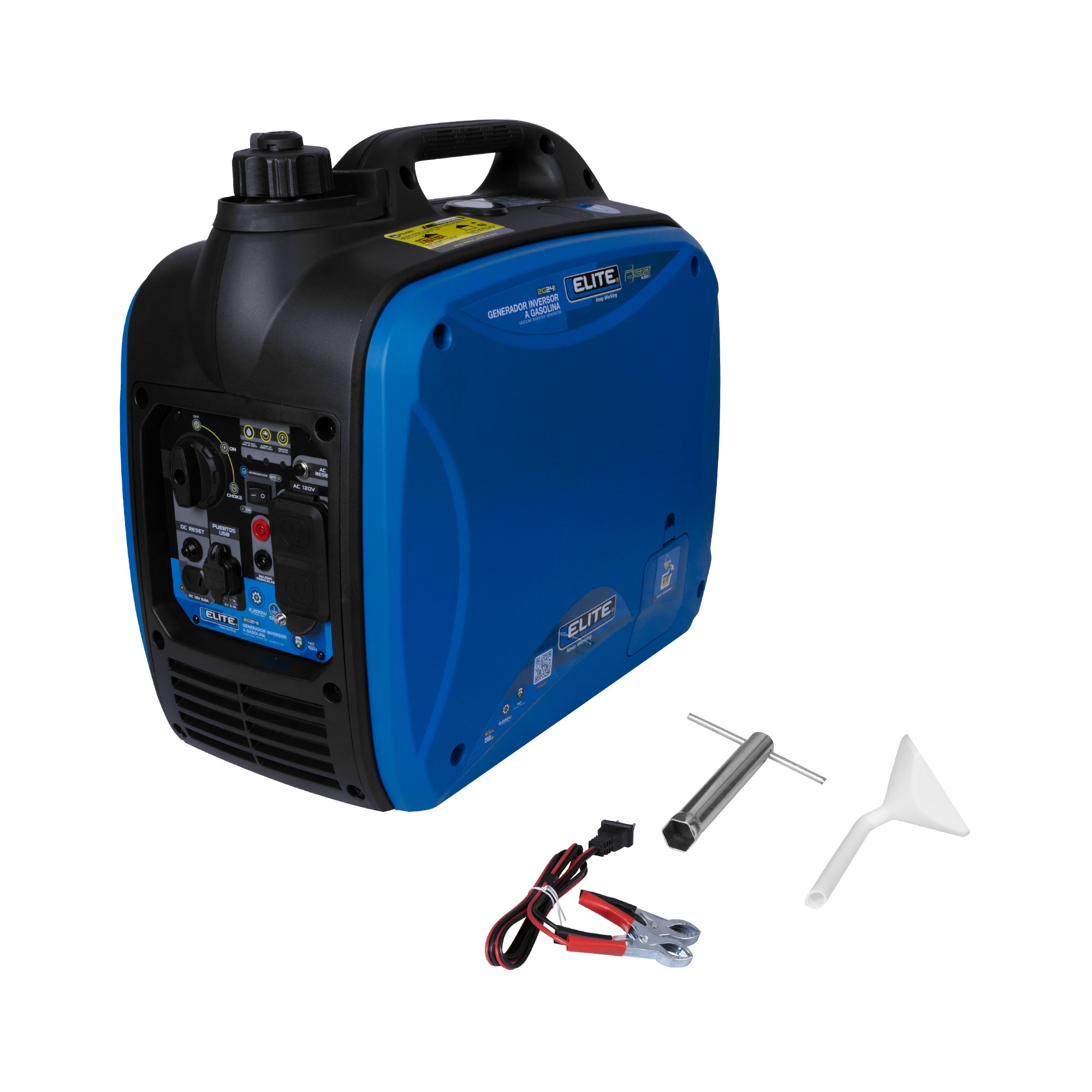 Generador Inverter Portátil a Gasolina ELITE 2.2 Kw . 120 V - 60 Hz, Arranque Manual