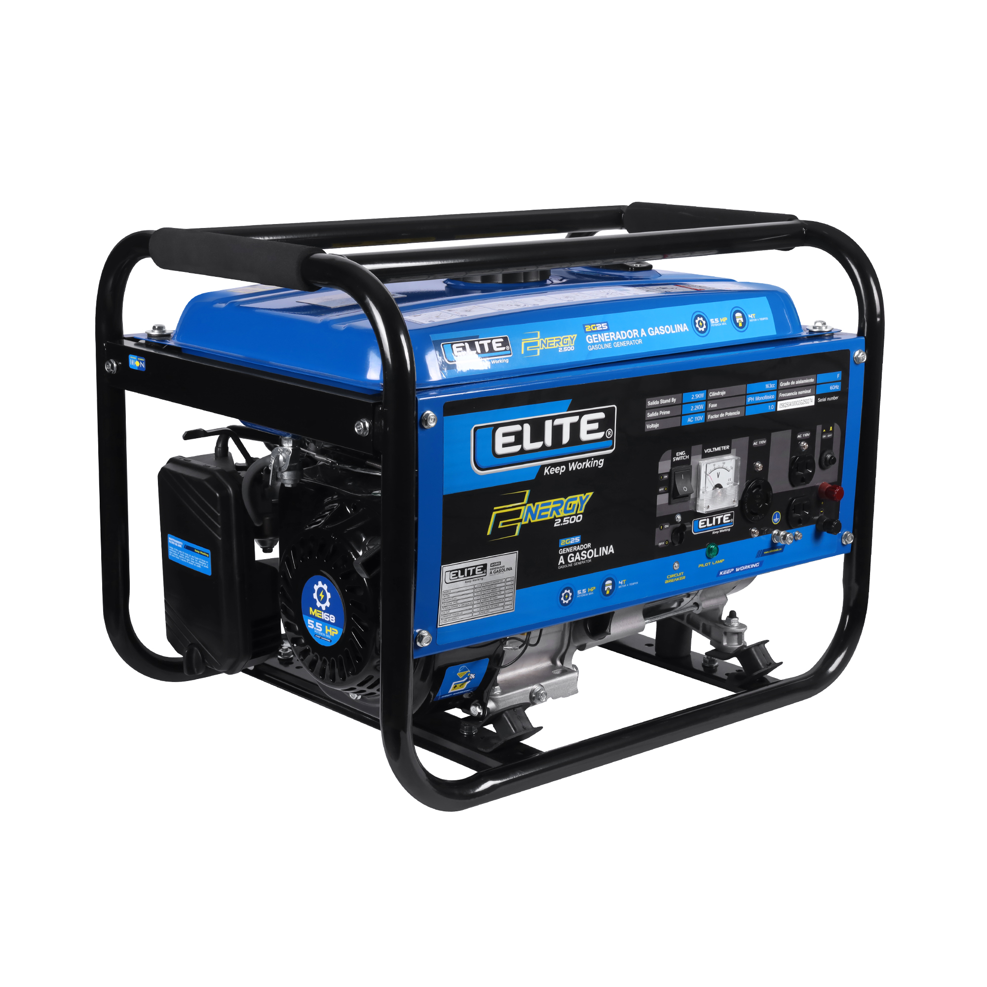 Generador portatil a gasolina 2.5KW 110V 60Hz 1PH