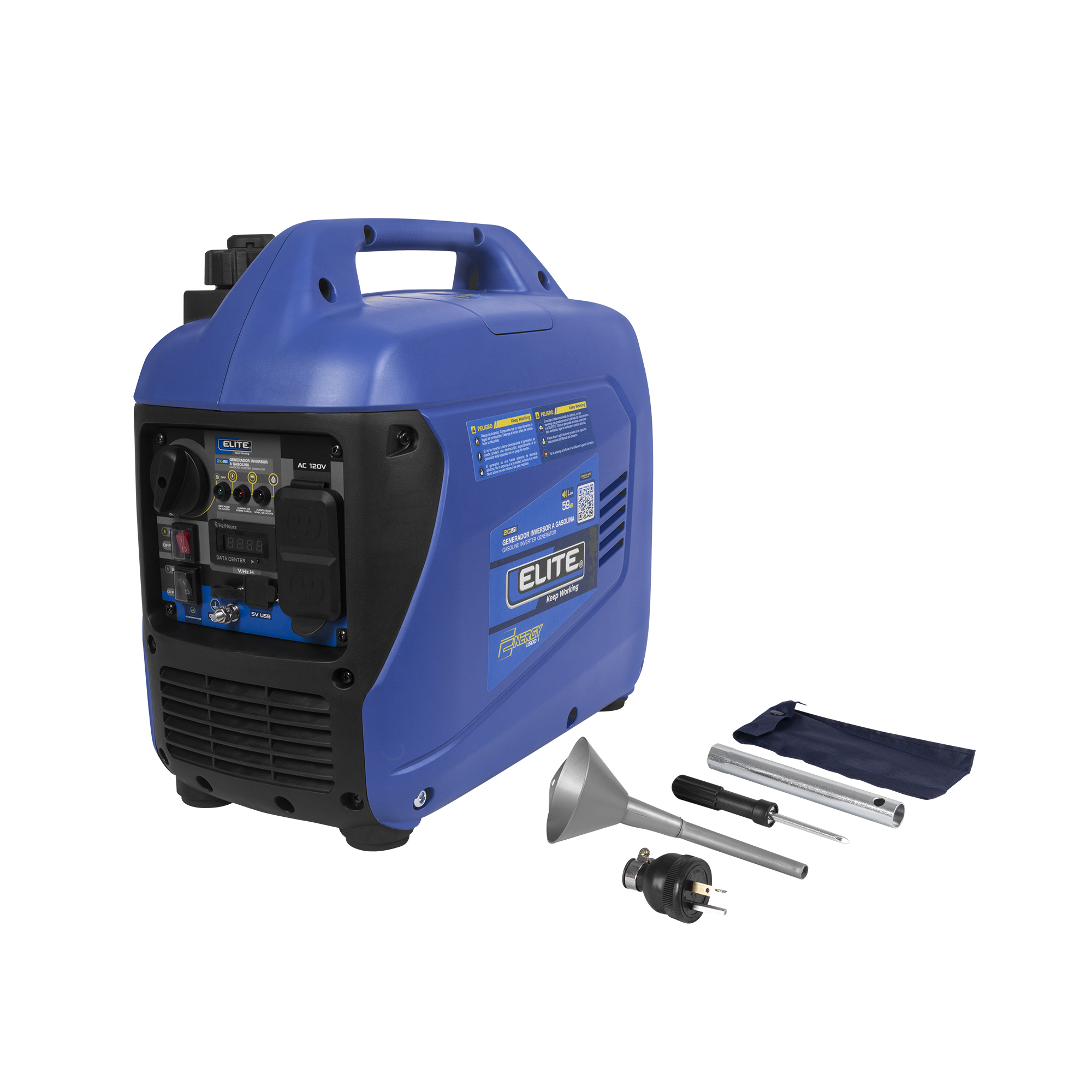 Generador Inversor Portátil a Gasolina ELITE 1.5 Kw . 120 V - 60 Hz, Arranque Manual