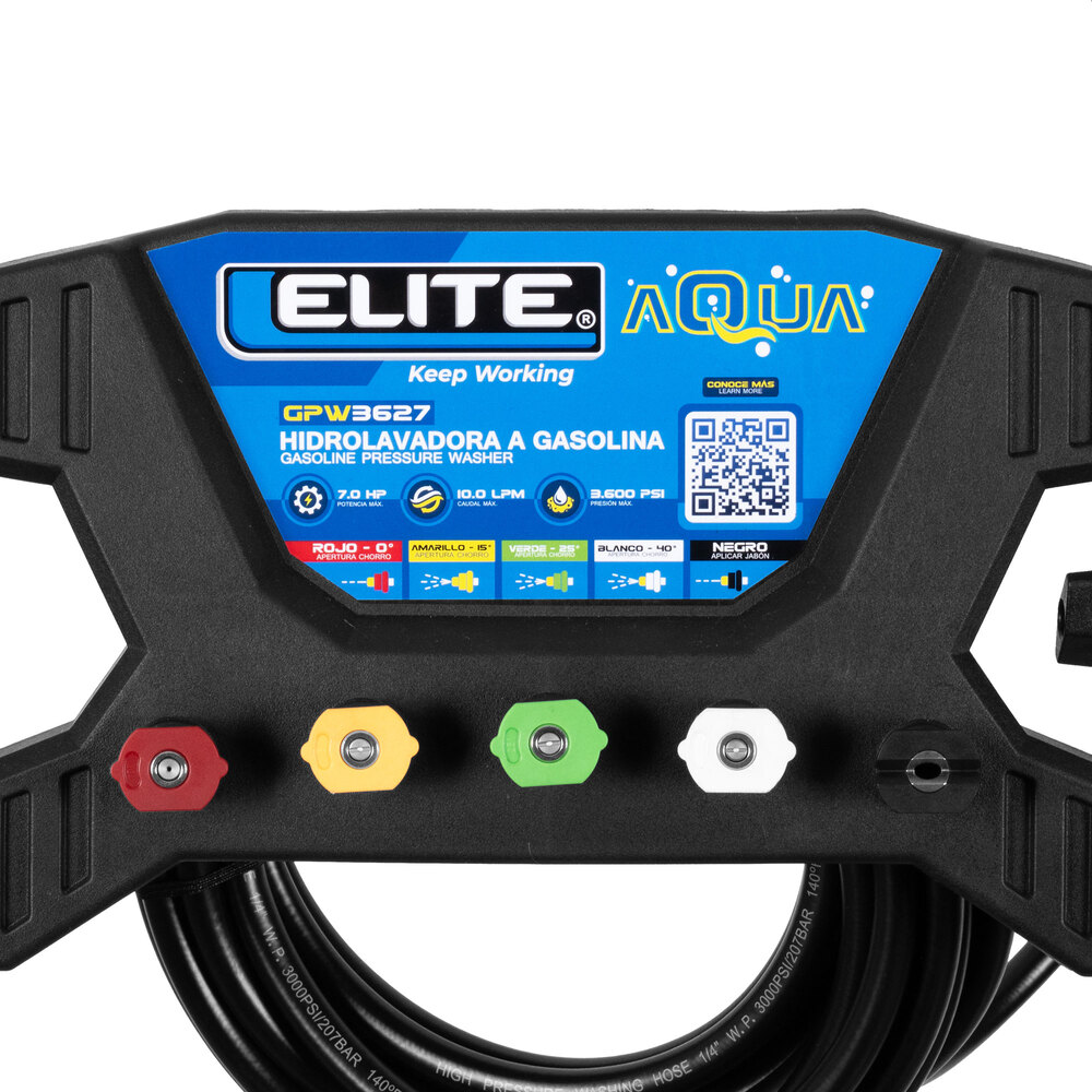Hidrolavadora a gasolina profesional ELITE GPW3627 3.600 PSI 2.7 GPM 7 HP.