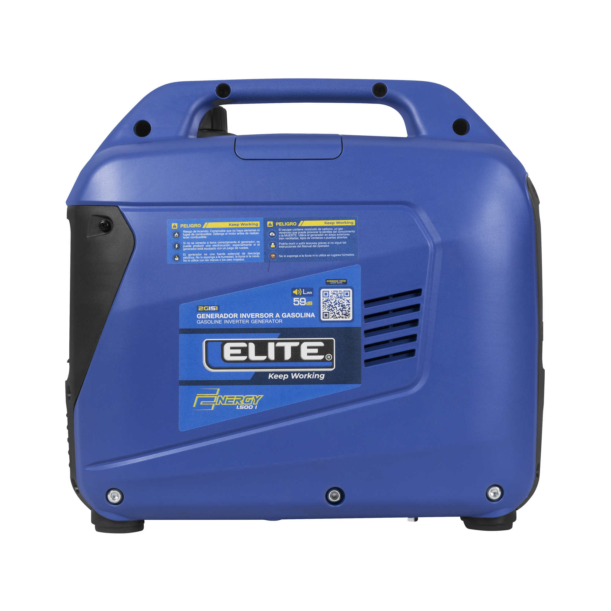 Generador Inversor Portátil a Gasolina ELITE 1.5 Kw . 120 V - 60 Hz, Arranque Manual