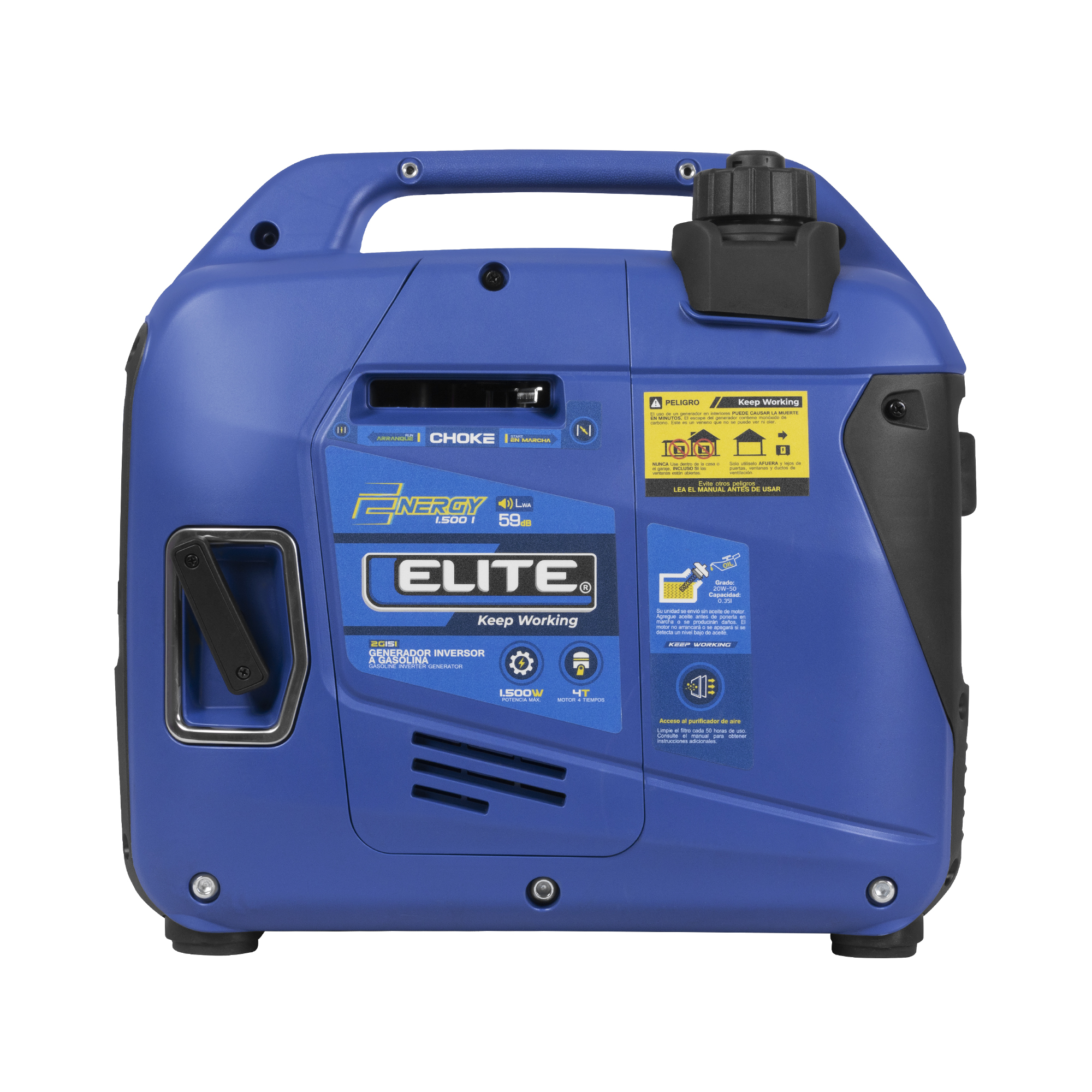 Generador Inversor Portátil a Gasolina ELITE 1.5 Kw . 120 V - 60 Hz, Arranque Manual
