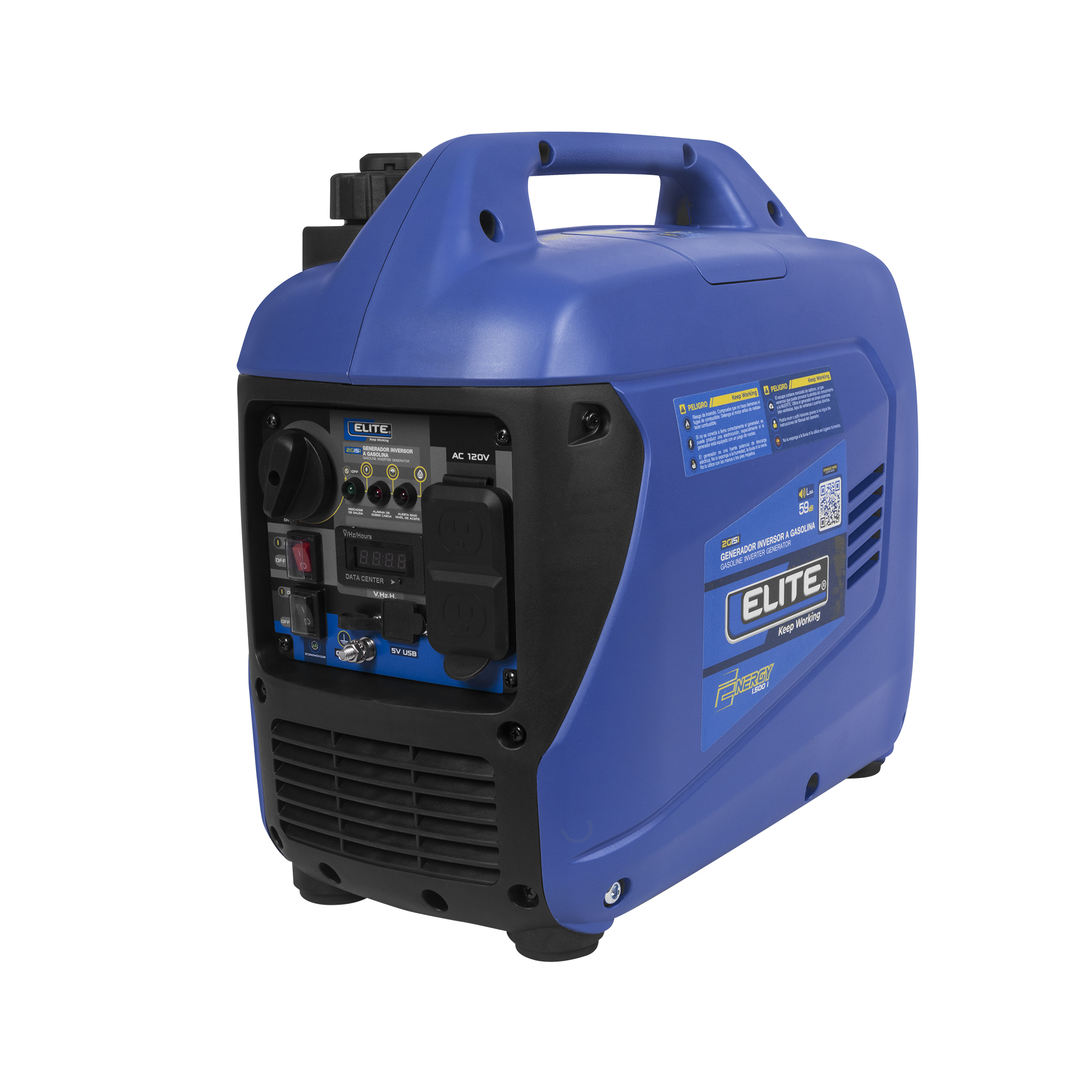Generador Inversor Portátil a Gasolina ELITE 1.5 Kw . 120 V - 60 Hz, Arranque Manual