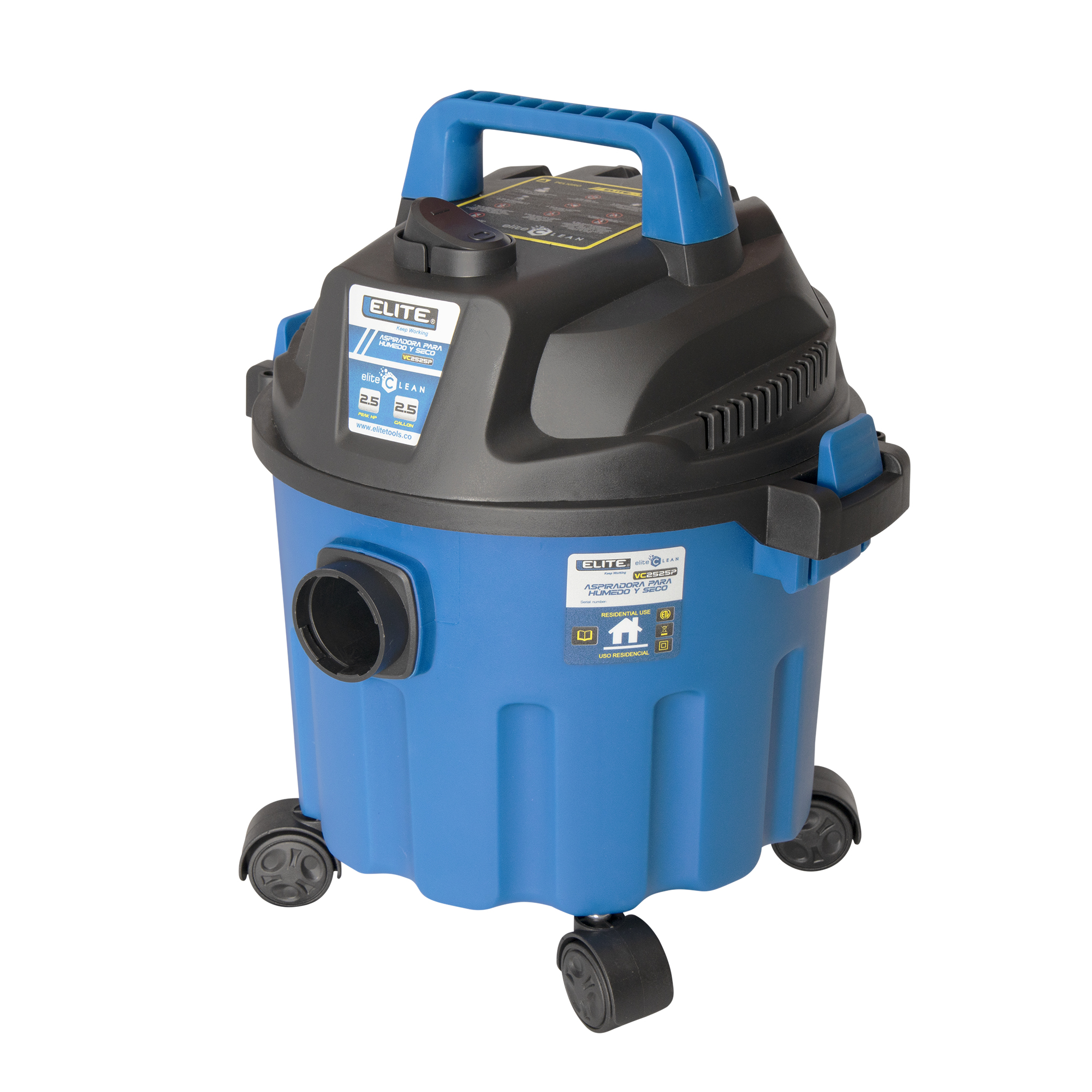 Aspiradora 2.5 Hp 9.5 L / 2.5 G Húmedo / seco ELITE