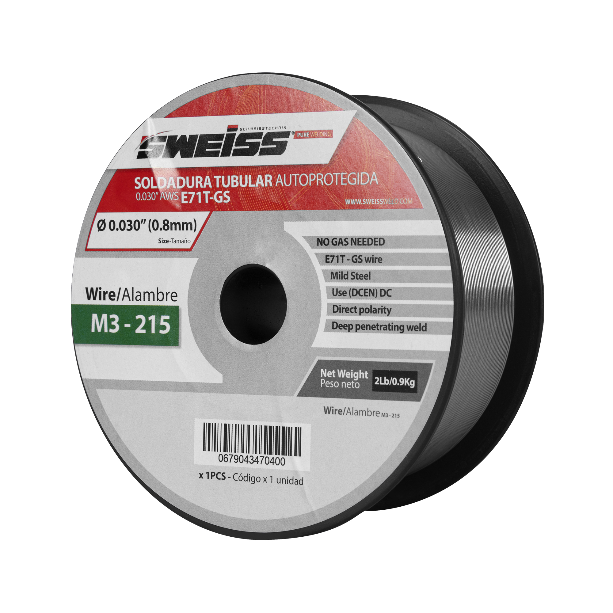 Rollo soldadura tubular autoprotegida 0.030” 0.8mm (0,9Kg)