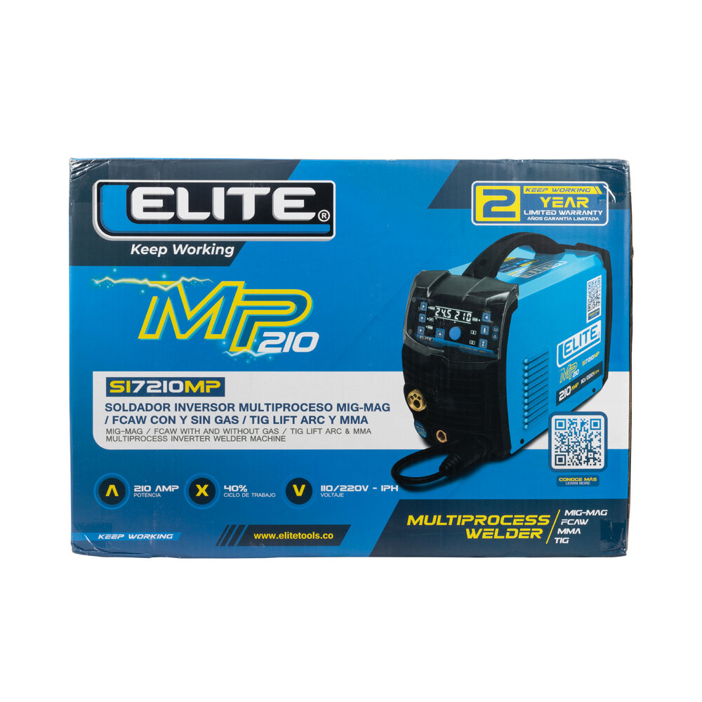 Soldador Inversor MULTIPROCESOS ELITE MP 210 5KG - 210A 110/220V