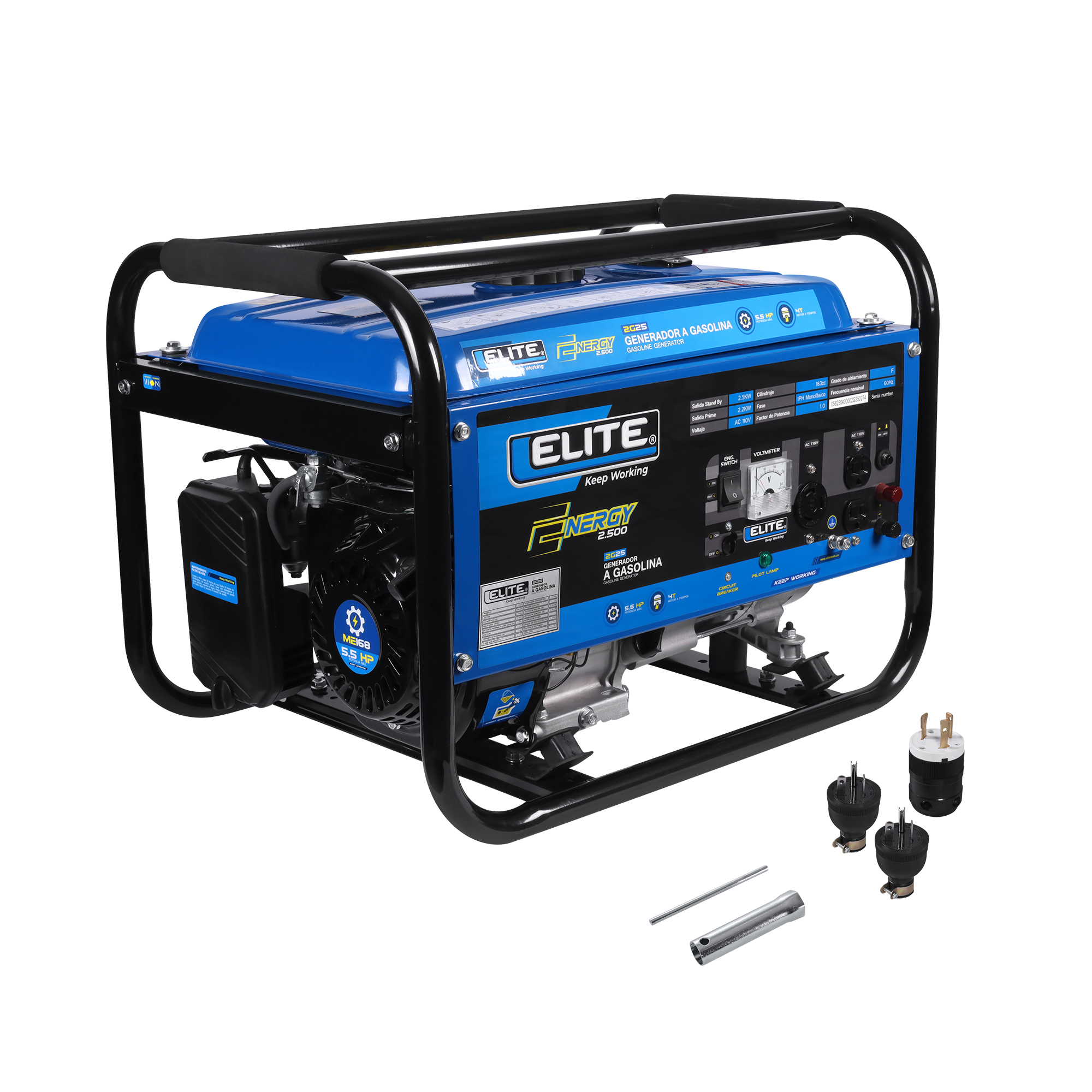 Generador portatil a gasolina 2.5KW 110V 60Hz 1PH