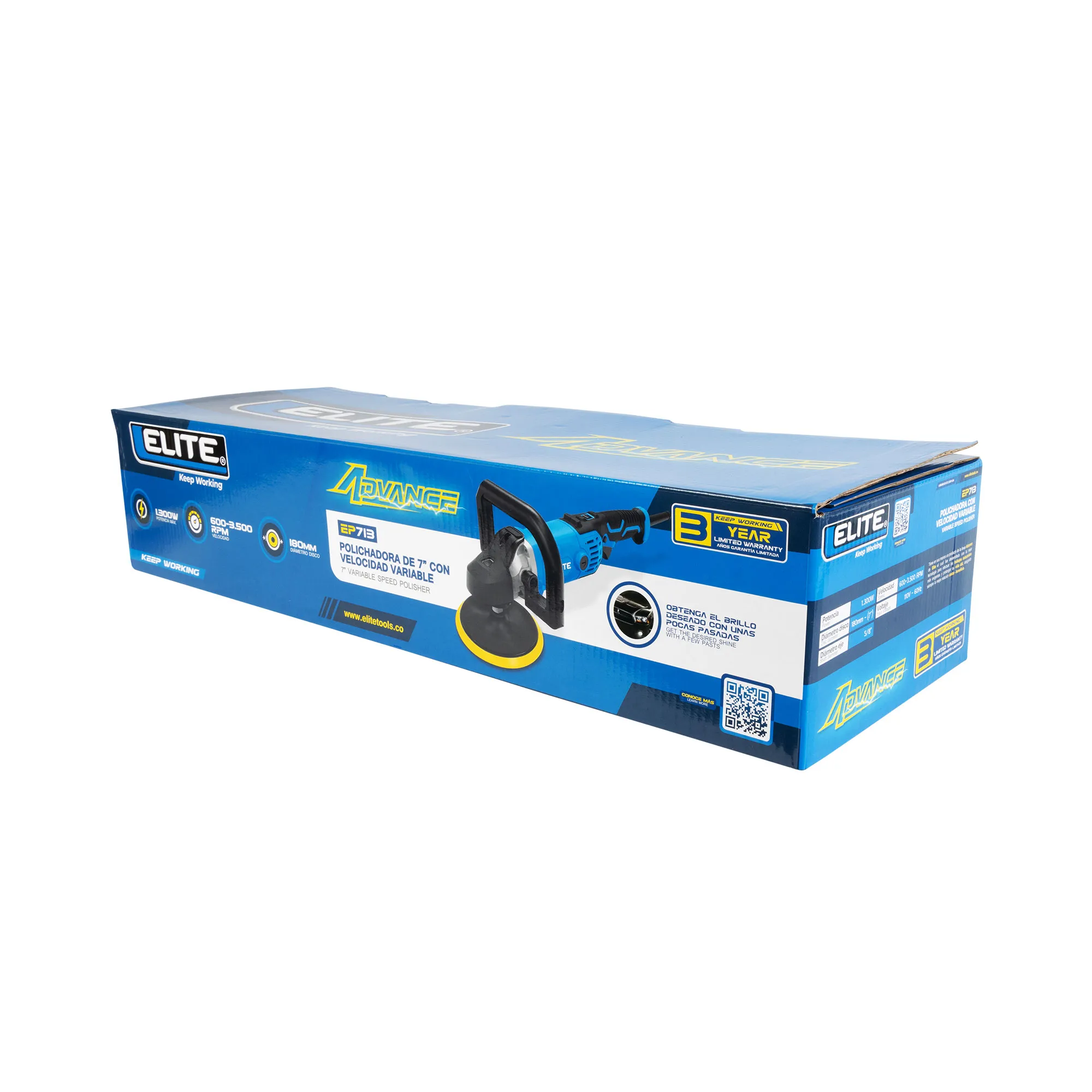 POLICHADORA ELECTRICA 7" con velocidad variable
