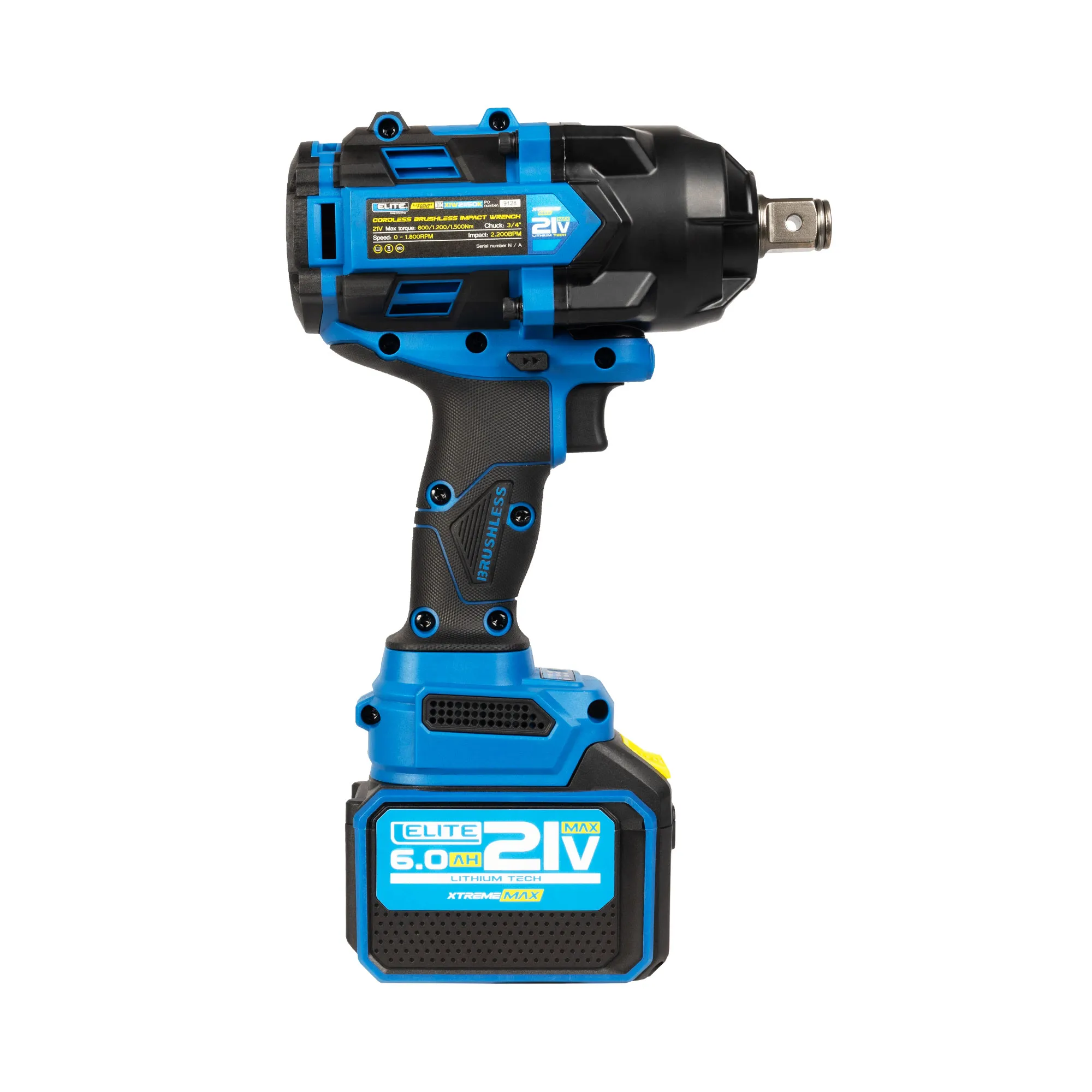 Llave de impacto inalámbrica 21VXIW21150K brushless cuadrante 3/4"